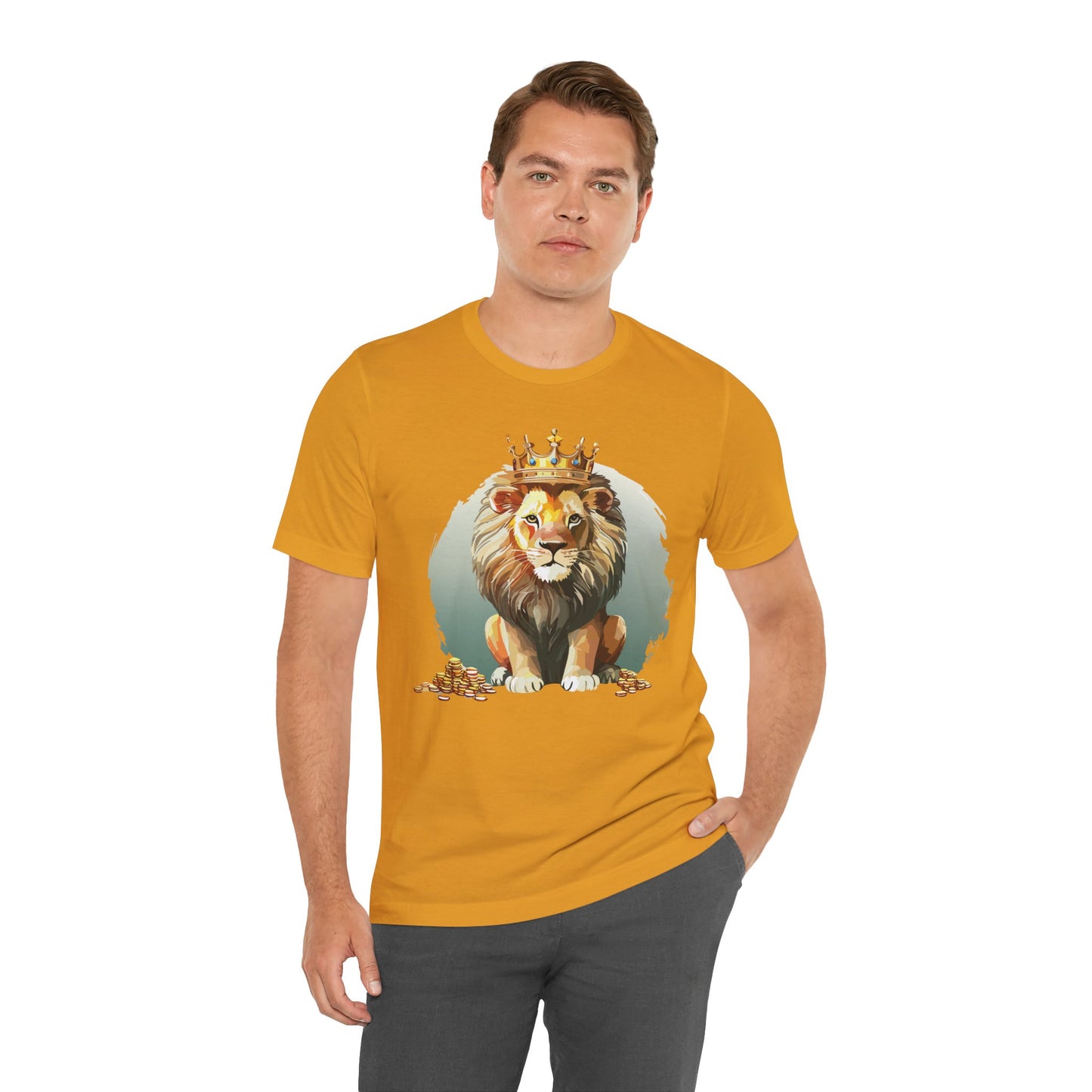 Regal Lion Short Sleeve Tee, Animal Shirt, Lion Tee, Unisex Top, Birthday Gift, Shirt with Animal design