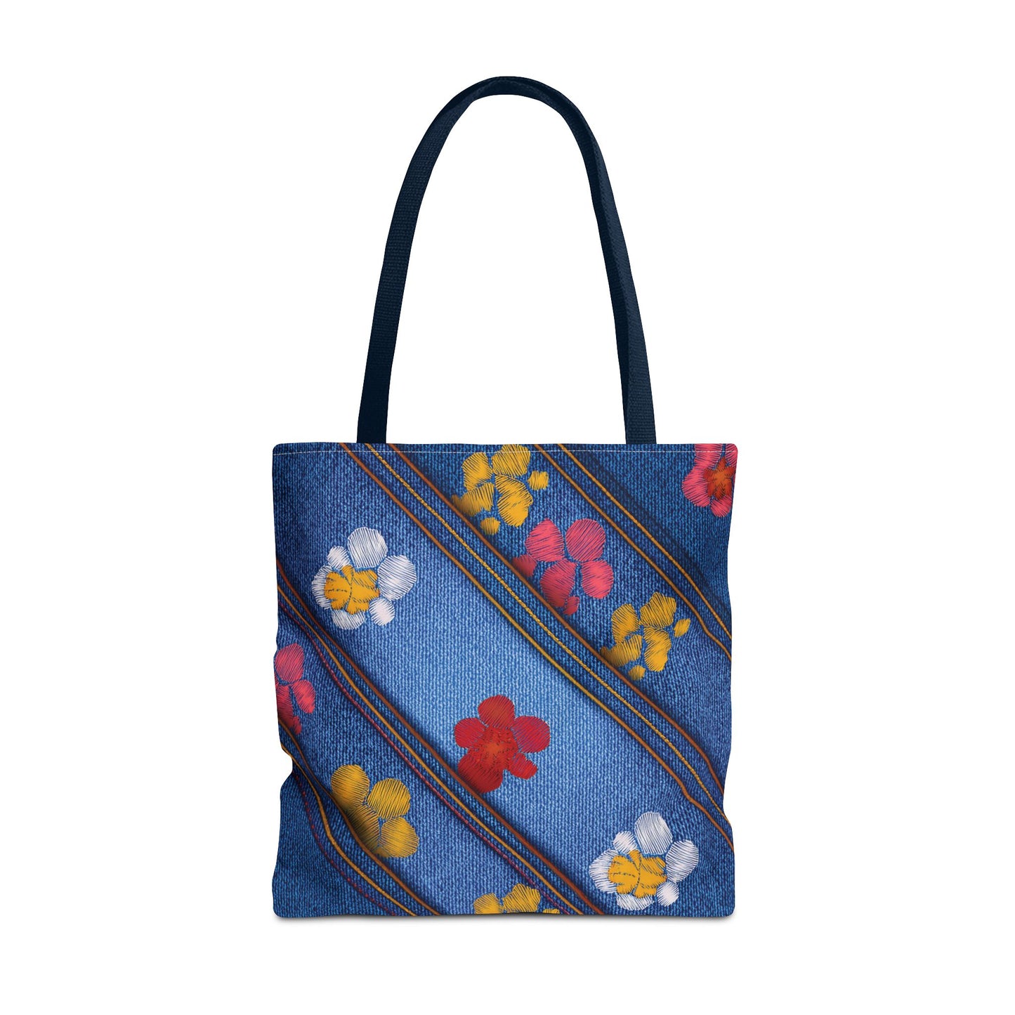 Denim Fabric Imitation Print Unisex Canvas Bag Poly Spun 3 Sizes Tote Bag 135