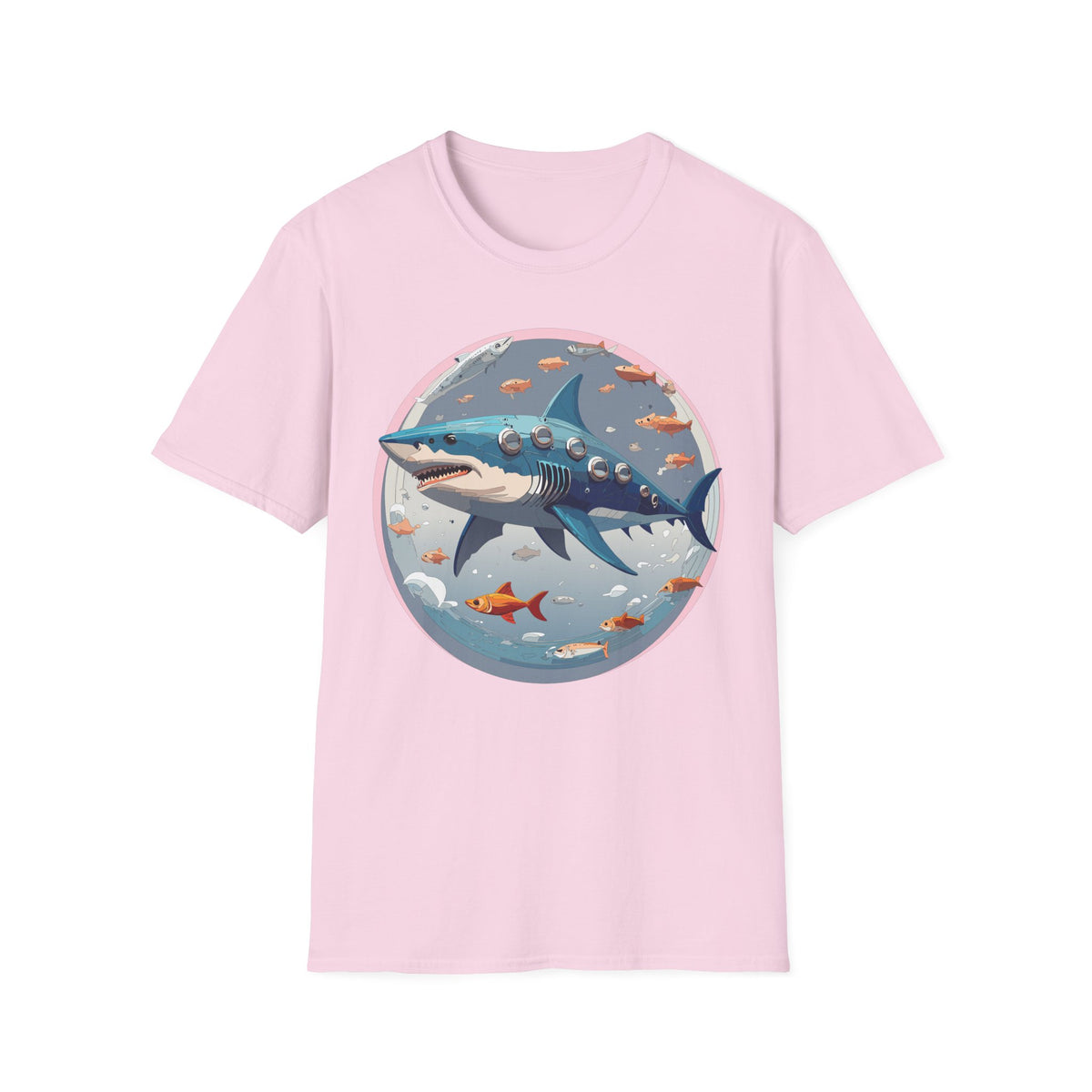 Steampunk Shark T-Shirt | Submarine Porthole Ocean Illustration