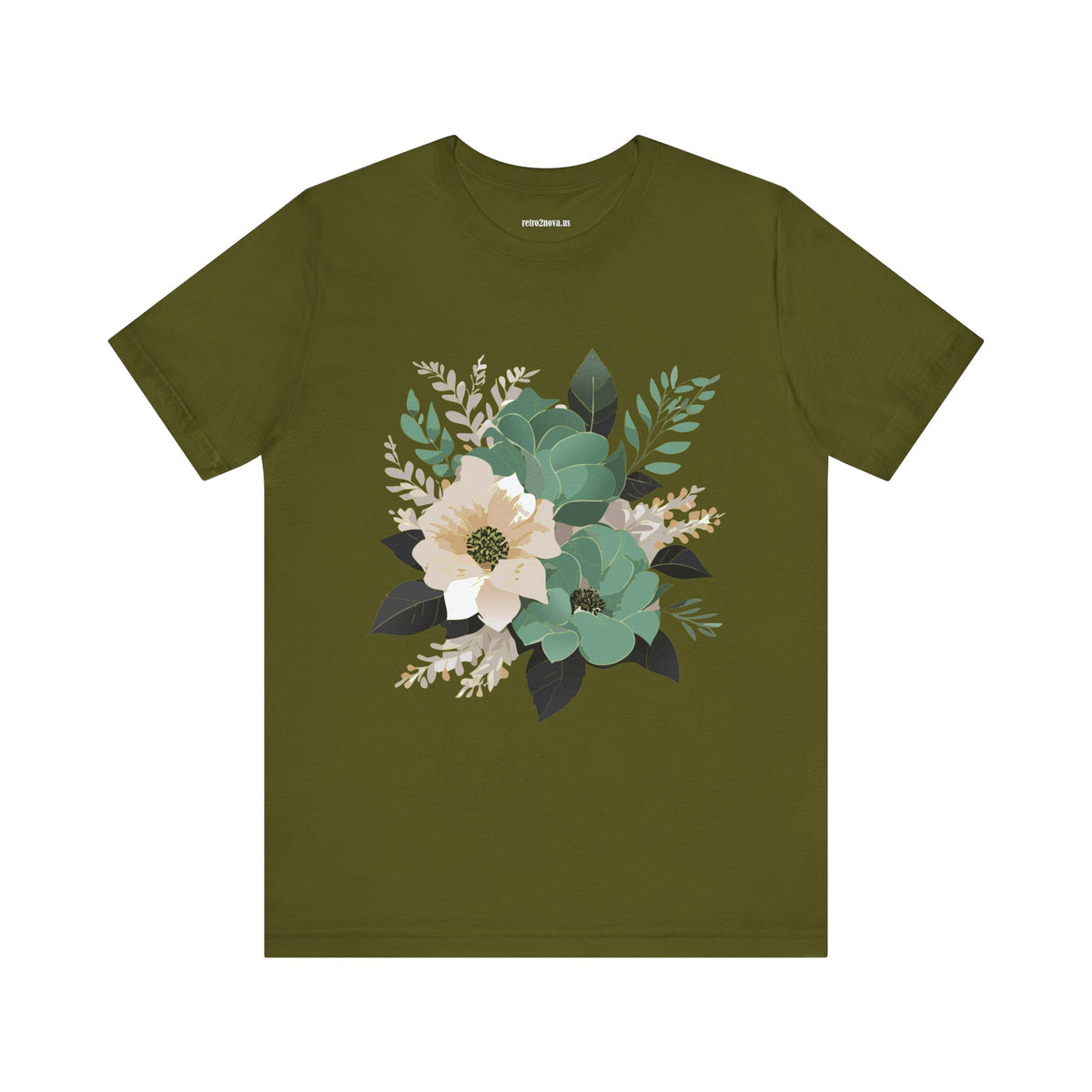 Floral Graphic Unisex Cotton Bella+Canvas Tee with Flowers Design ab13