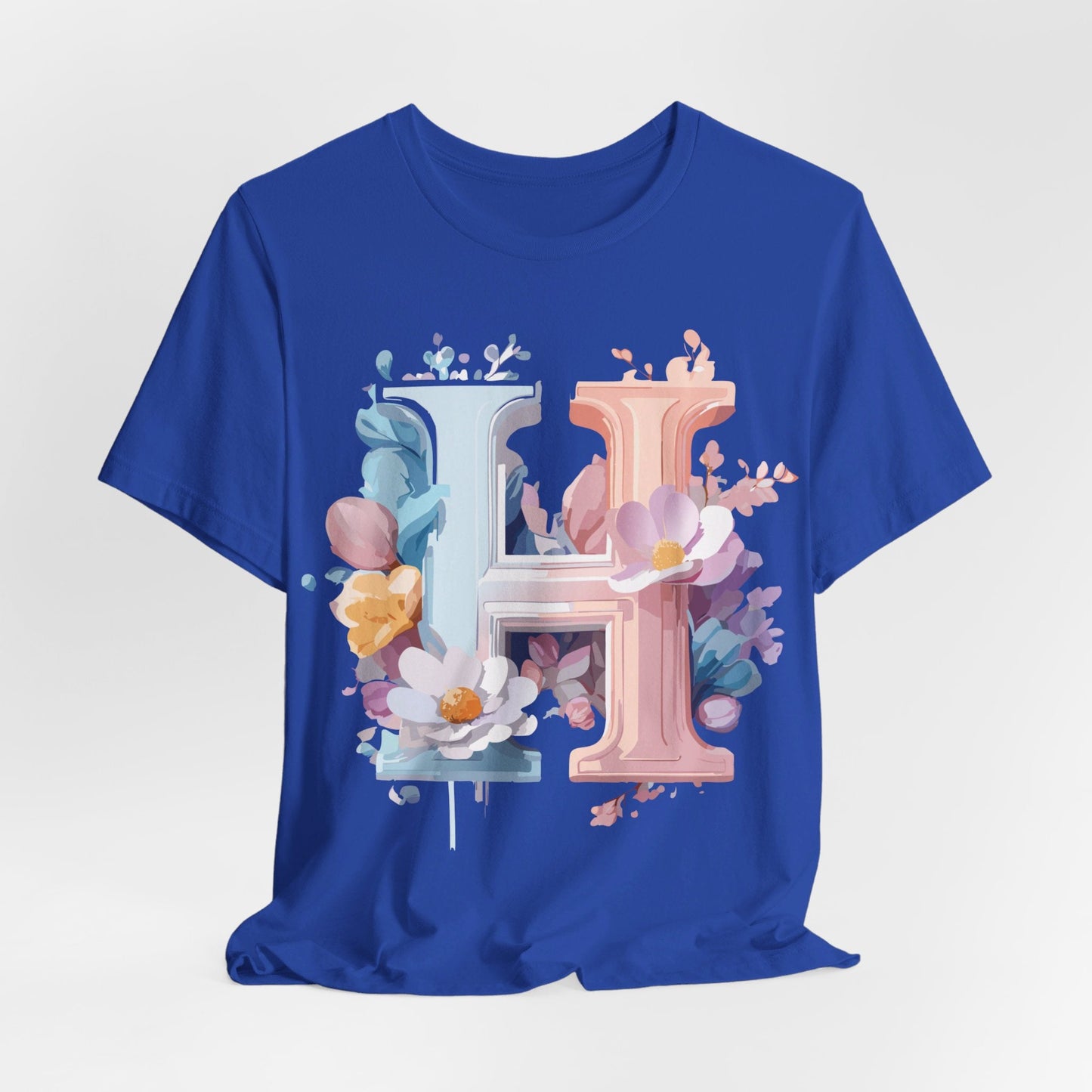 Letter H Shirt Graphic Tee Unisex Short Sleeve Premium Vintage Inspired Artwork Adelpha