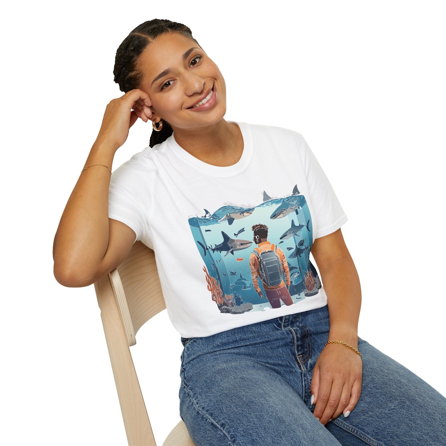 Ocean Graphic Unisex Softstyle Cotton Tee 4