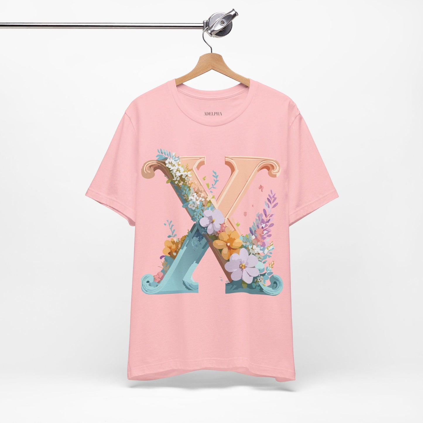 Letter X Shirt Unisex Jersey Graphic Tee By Adelpha With Vintage Inspired Artwork Short Sleeve