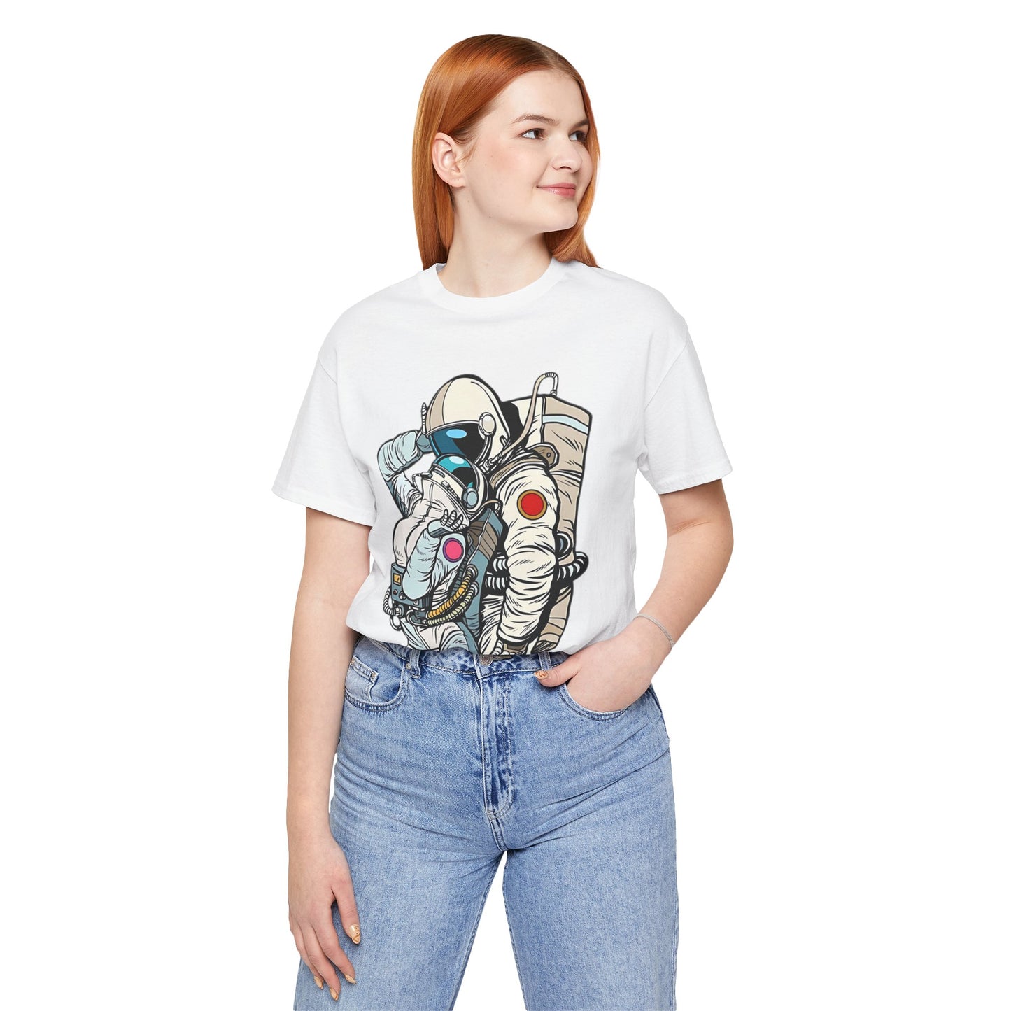 Unisex Astronaut T-shirt, Space Lovers Tee, Cosmic Top, Astronaut Graphic Tee, Cosmos Graphic T-Shirt, Love Shirt Art T-Shirt