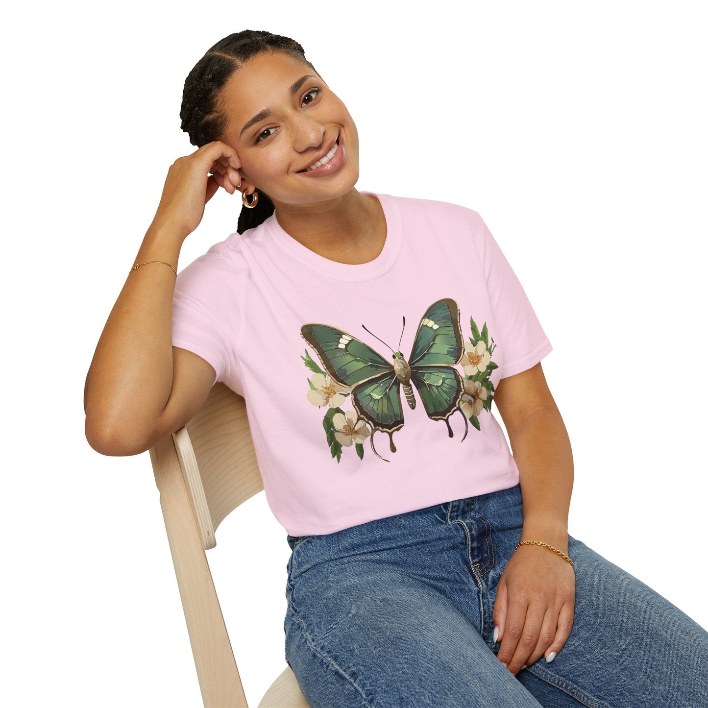 Butterfly Shirt Monarch Style Unisex T Shirt Gildan Softstyle 64000 100 Percent Ring Spun Cotton