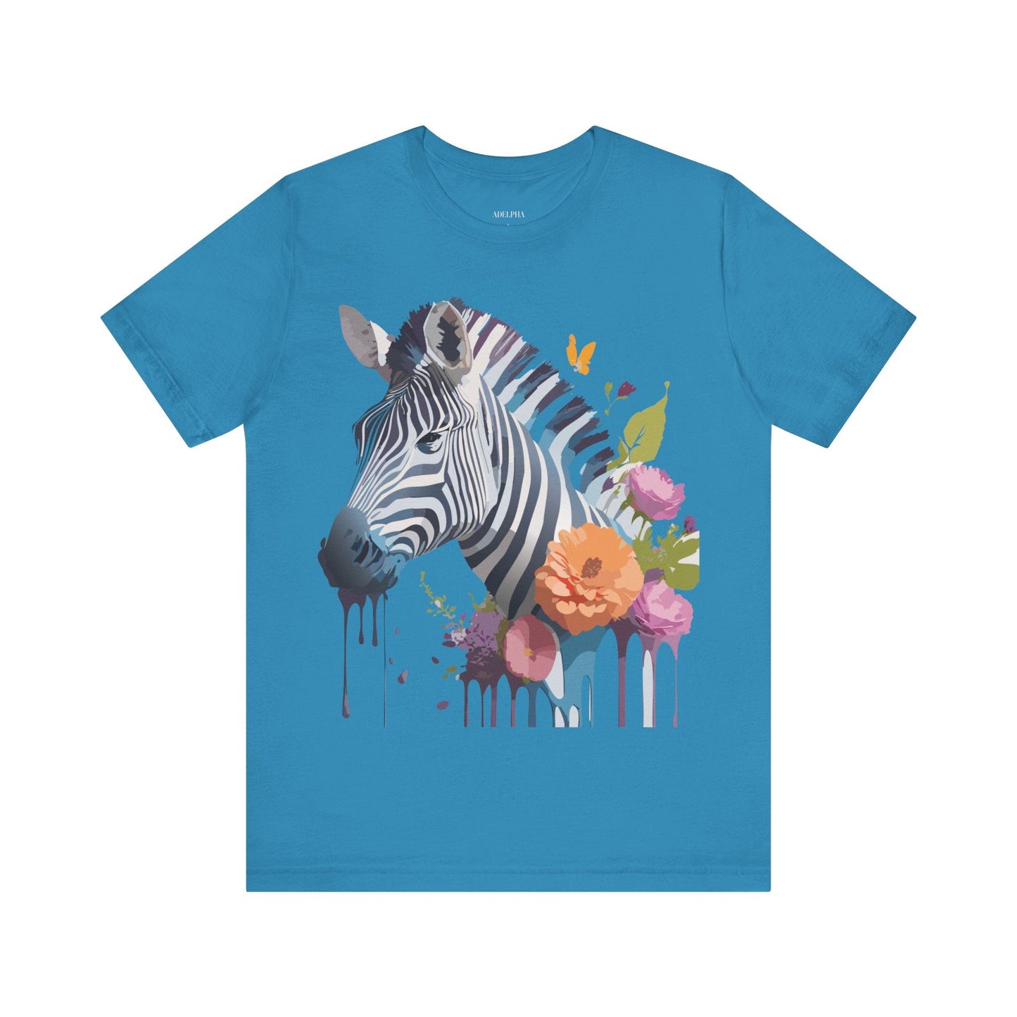 Unisex Zebra Graphic Tee Featuring Adelpha Artwork Vintage Inspired Short Sleeve Shirt
