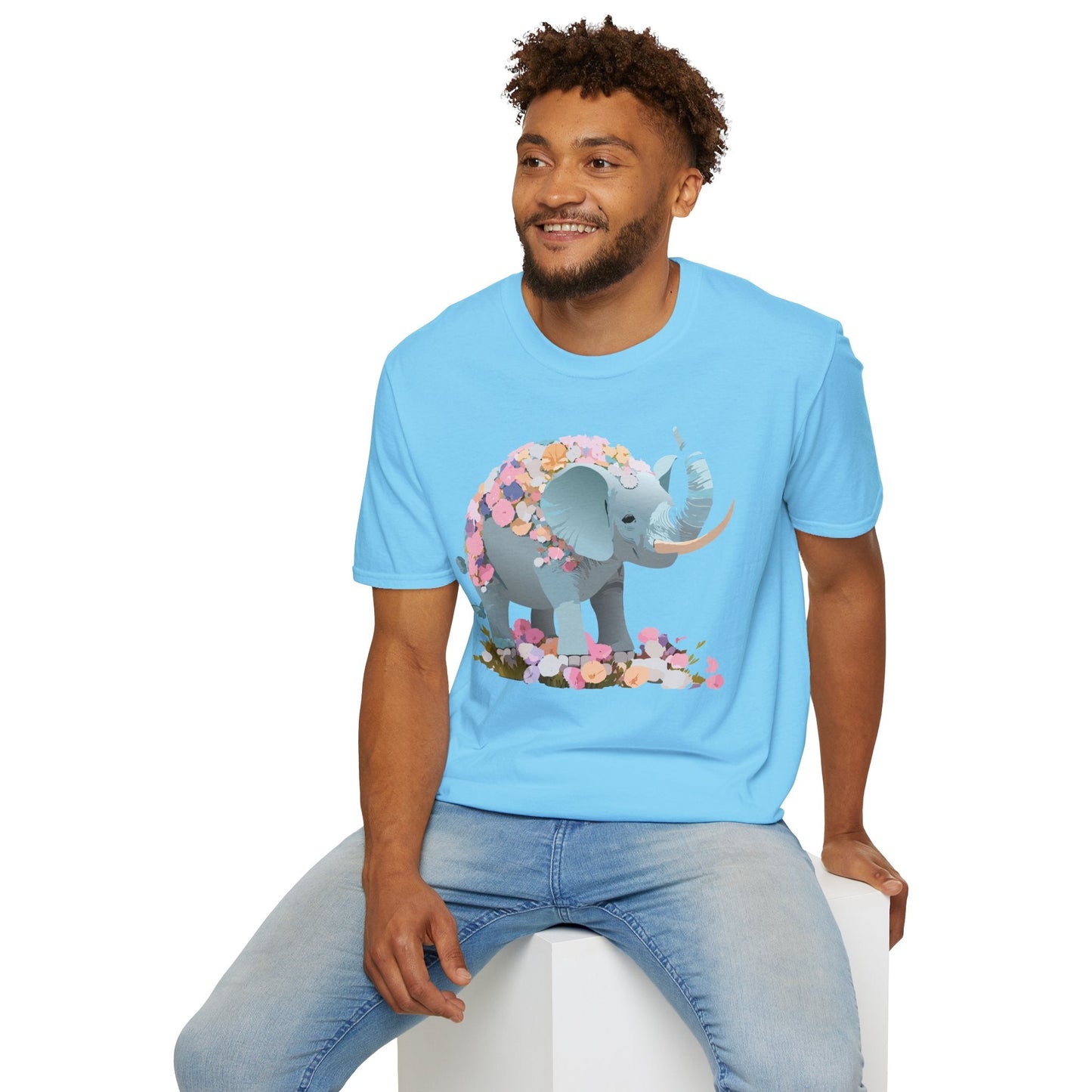 Elephant Graphic T Shirt Gildan Softstyle Unisex Cotton Tee With Elephant Print Design Artwork