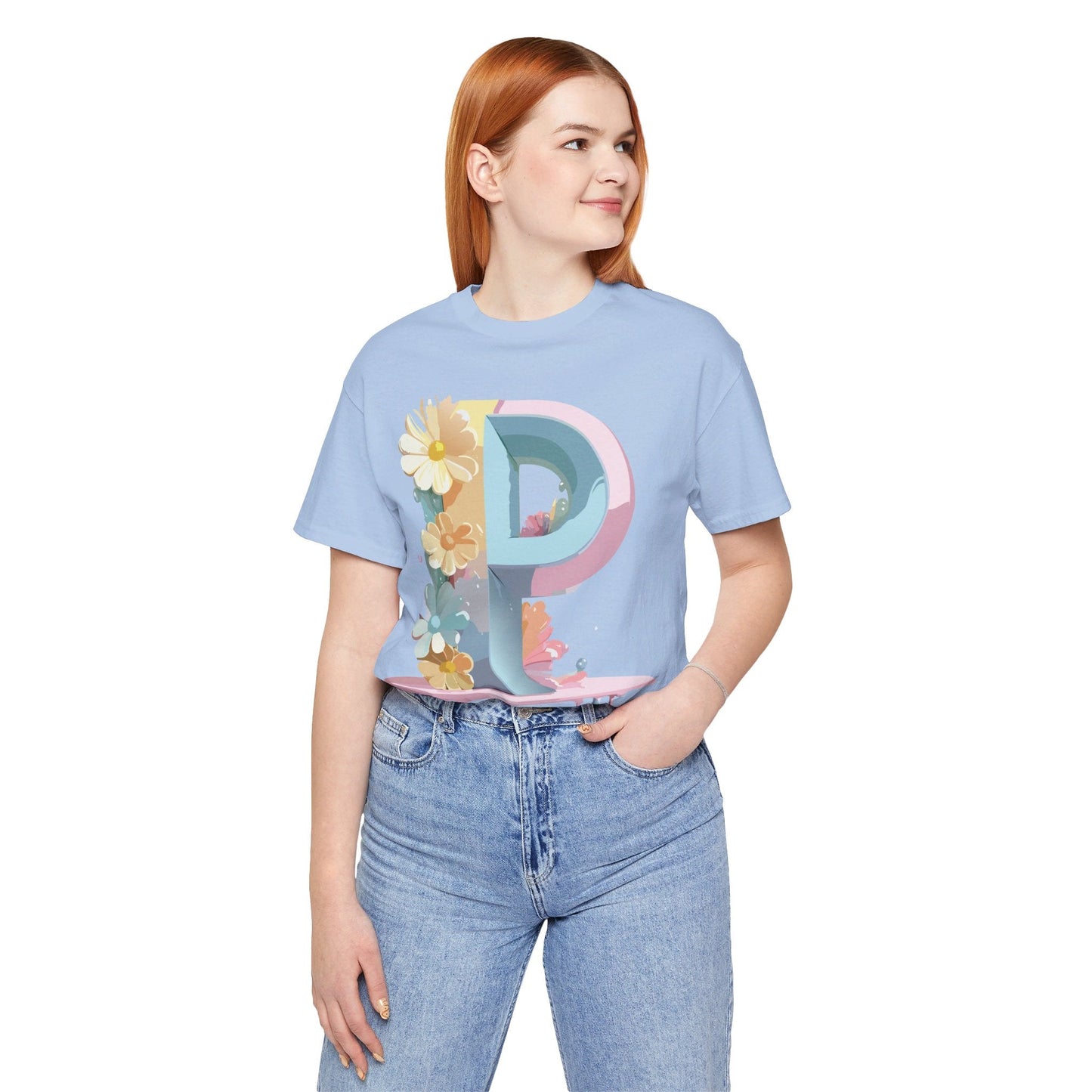 Adelpha Letter P Graphic T Shirt Unisex Vintage Inspired Art Tee for Everyday Style