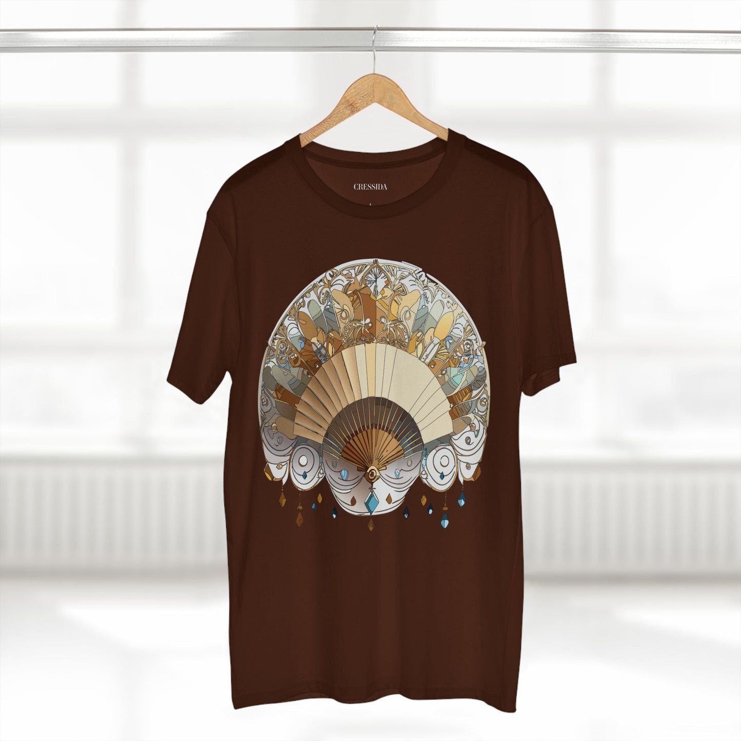 Antique Fan Graphic Design T-Shirt Unisex 100 Cotton Floral Carnival Artwork Tee 11