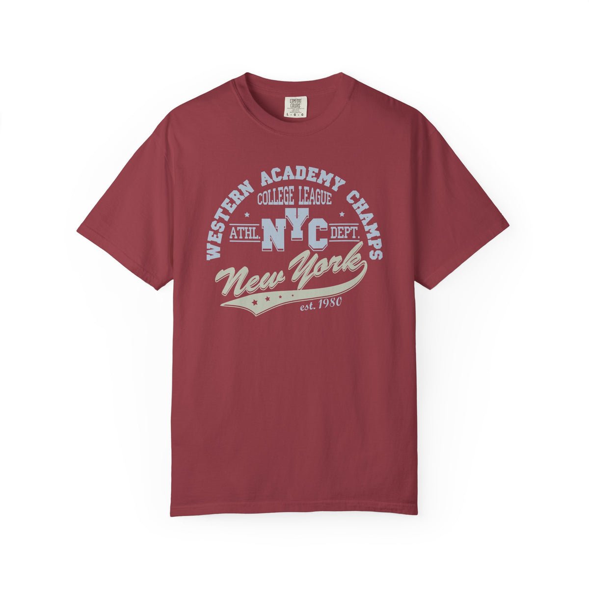 College League Graphic Western Academy Unisex Comfort Colors Garment-Dyed Heavyweight 100 Cotton Art Design T-Shirt w7