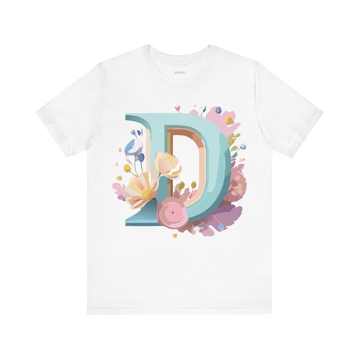 Letter D Graphic Unisex Cotton Bella+Canvas Tee with Art Letter Design