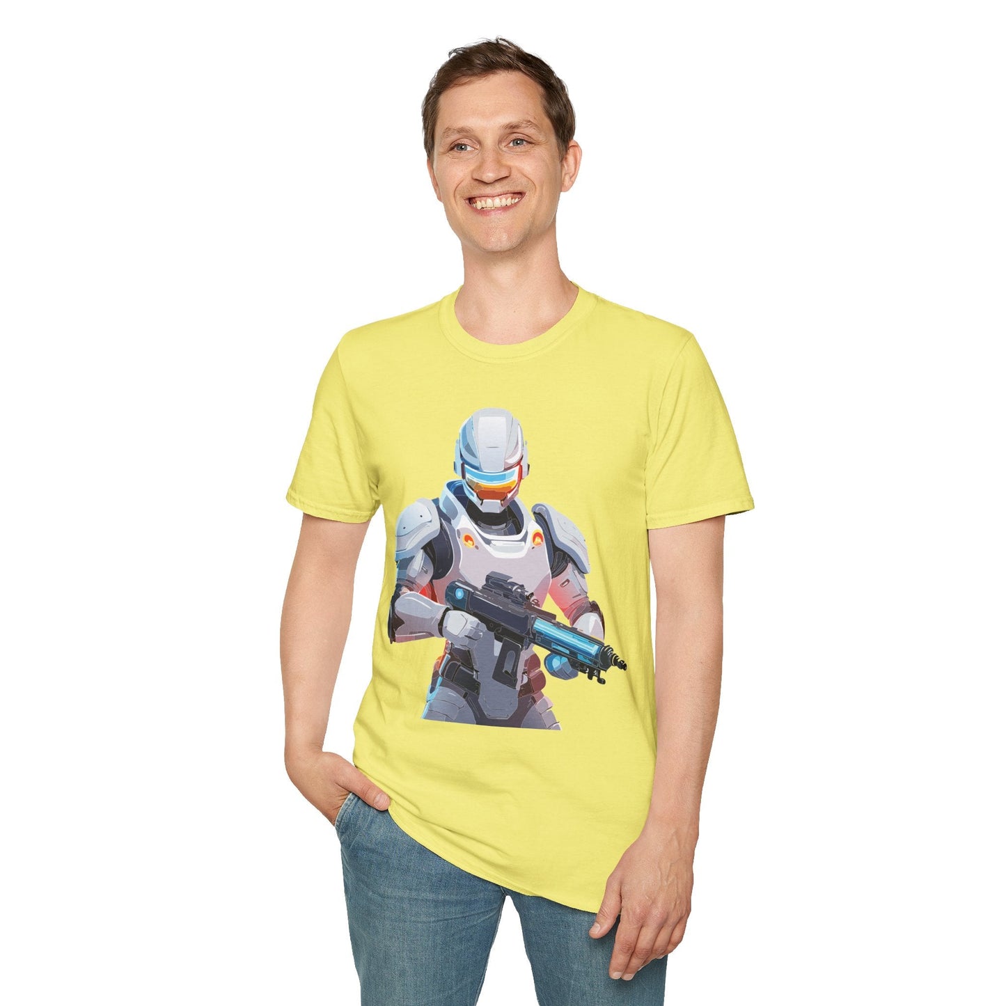 Robocop Themed Unisex Softstyle T Shirt With Robocop Art Design Cotton Tee Premium Comfort