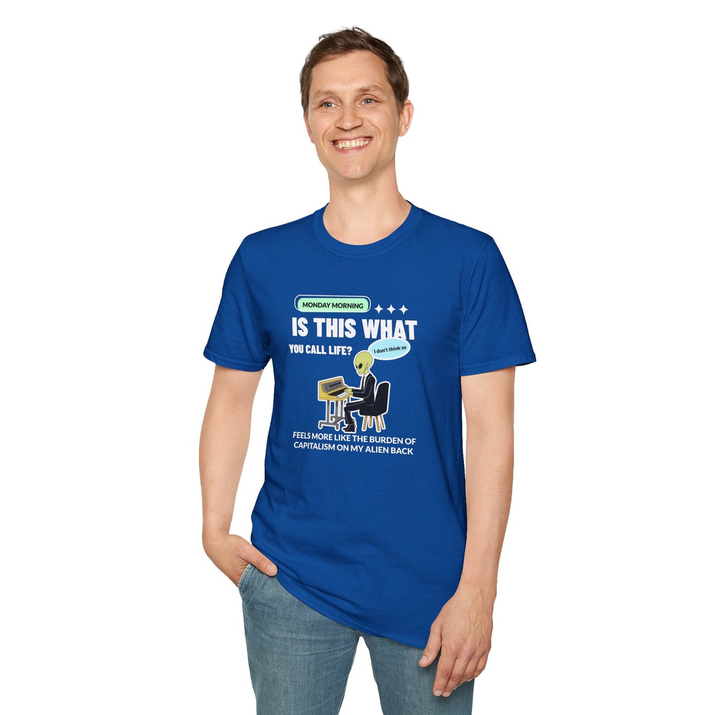 Alien Office Worker T-Shirt Unisex Cotton