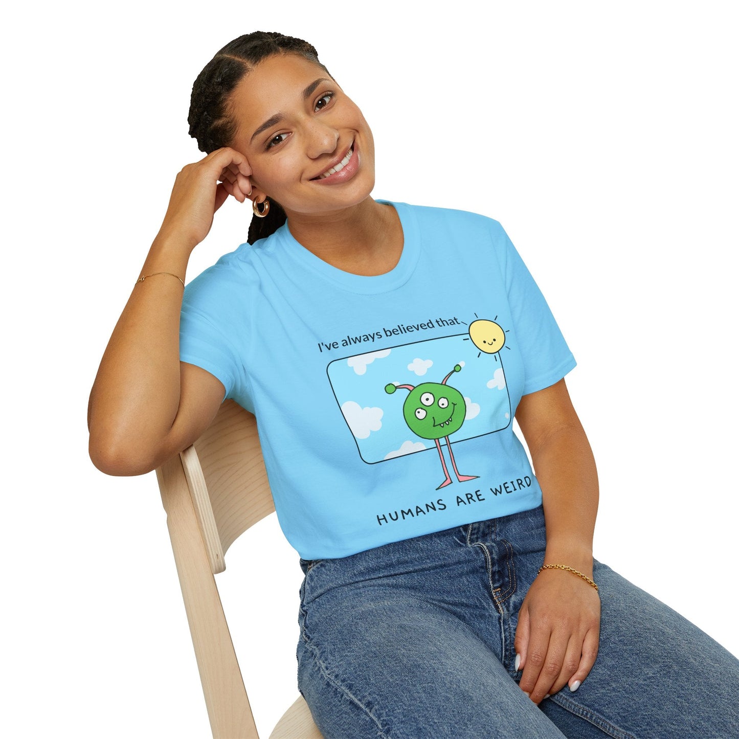 Alien Cartoon Humans Are Weird TShirt
