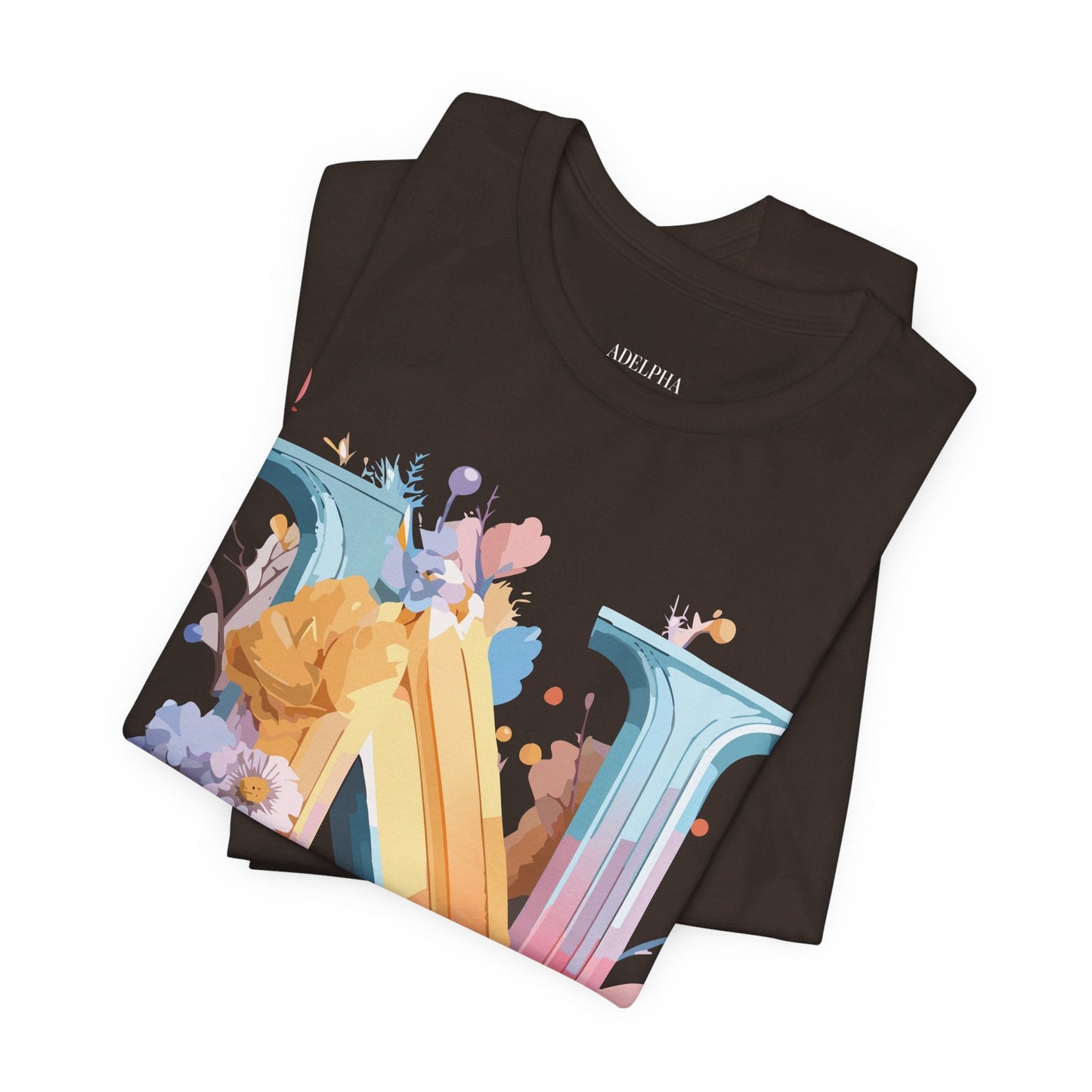 Letter N Shirt Unisex Graphic Tee With Vintage Inspired Artwork By Adelpha Premium Jersey