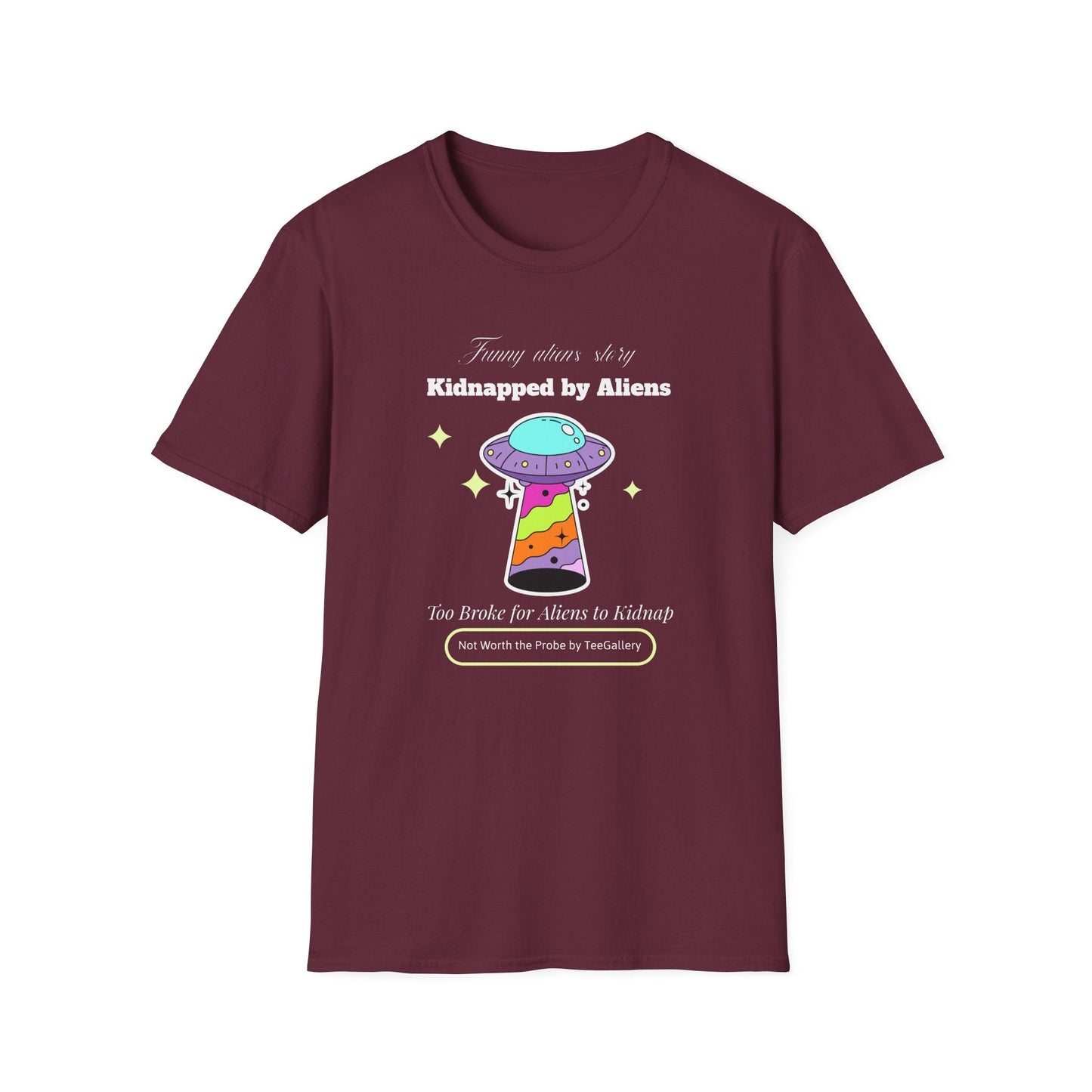 Alien Abduction TShirt Unisex Cotton Kidnapped by Aliens Cute UFO Graphic Tee