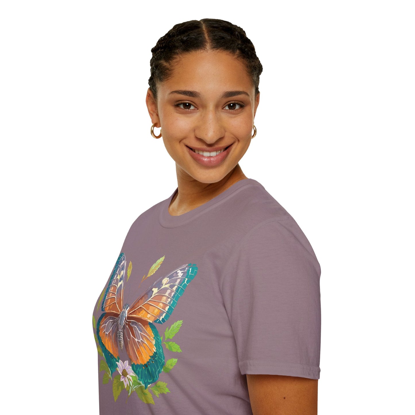 Unisex Butterfly Shirt With Monarch Design Cotton Tee Gildan 64000 Softstyle Comfort