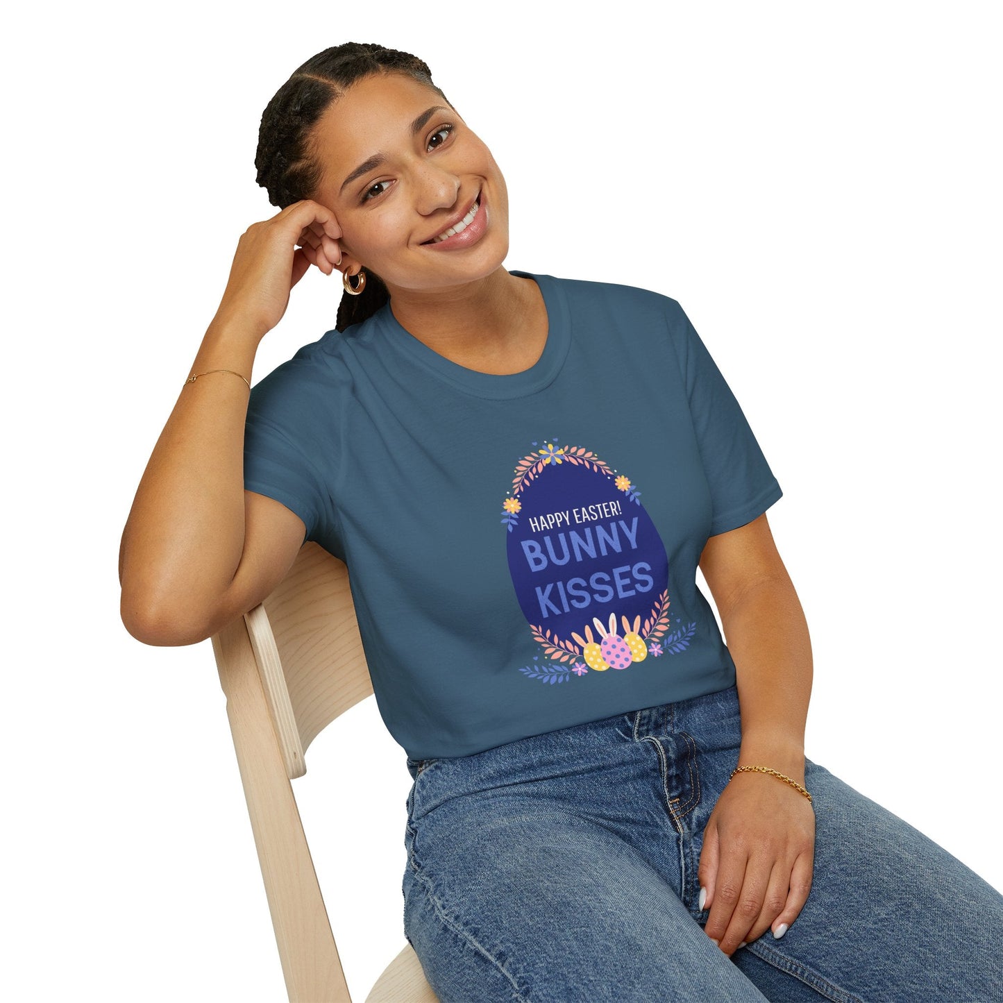 Easter Bunny Kisses T Shirt Unisex Gildan Softstyle Tee With Easter Signature Prints Design