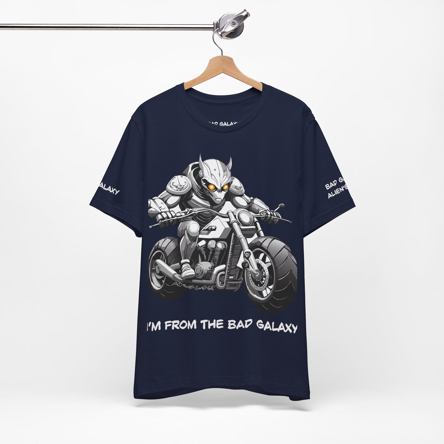 Tee Shirt With Alien From Bad Galaxy 100 Percent Cotton Lightweight Made In USA Eco Friendly Inks