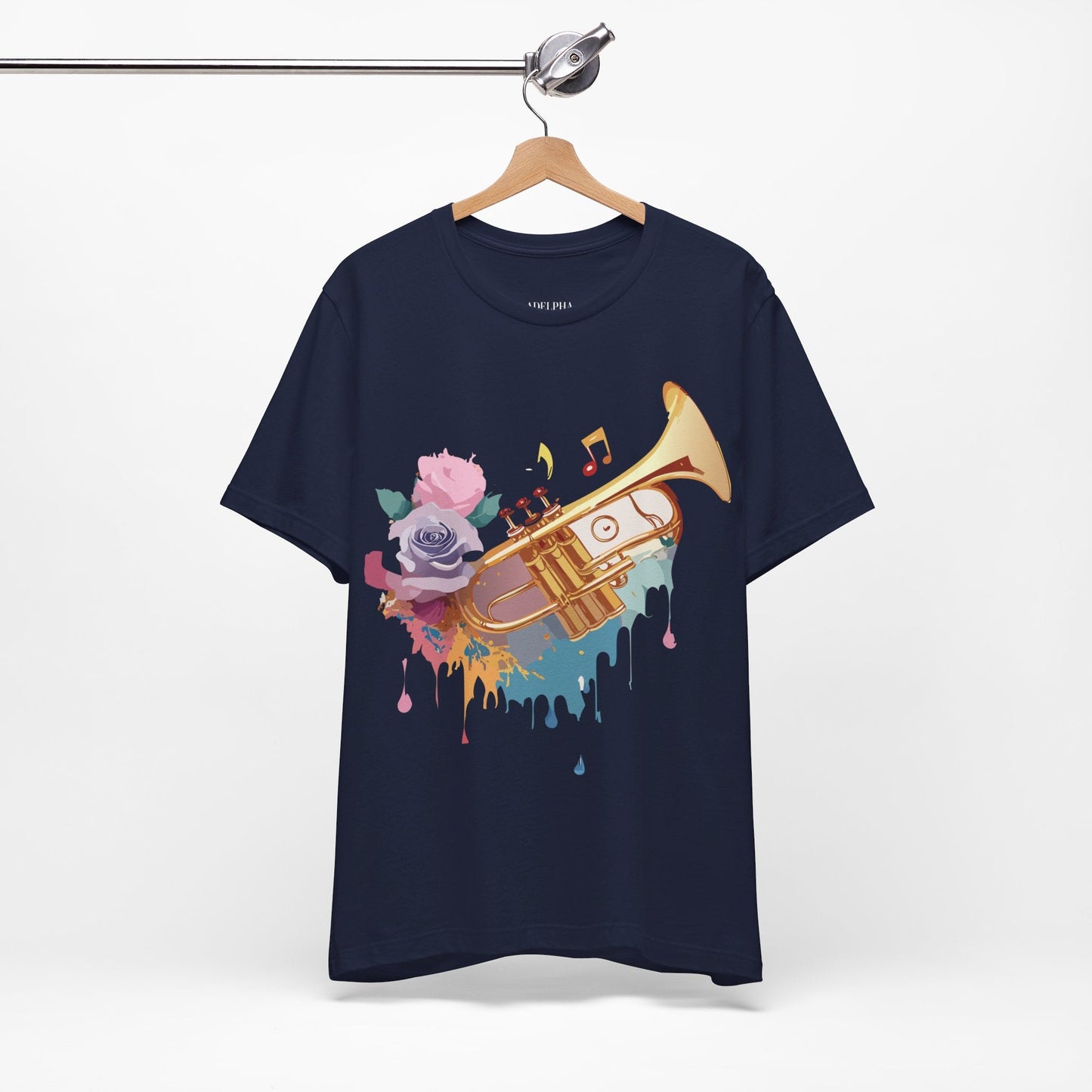 Music Graphic Unisex 100 Cotton Vintage Art with Musical Elements Tee 130