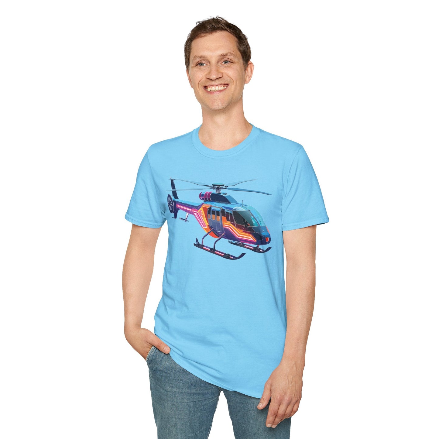 Chopper Helicopter T Shirt Unisex Softstyle 100 Percent Ring Spun Cotton Premium Tee