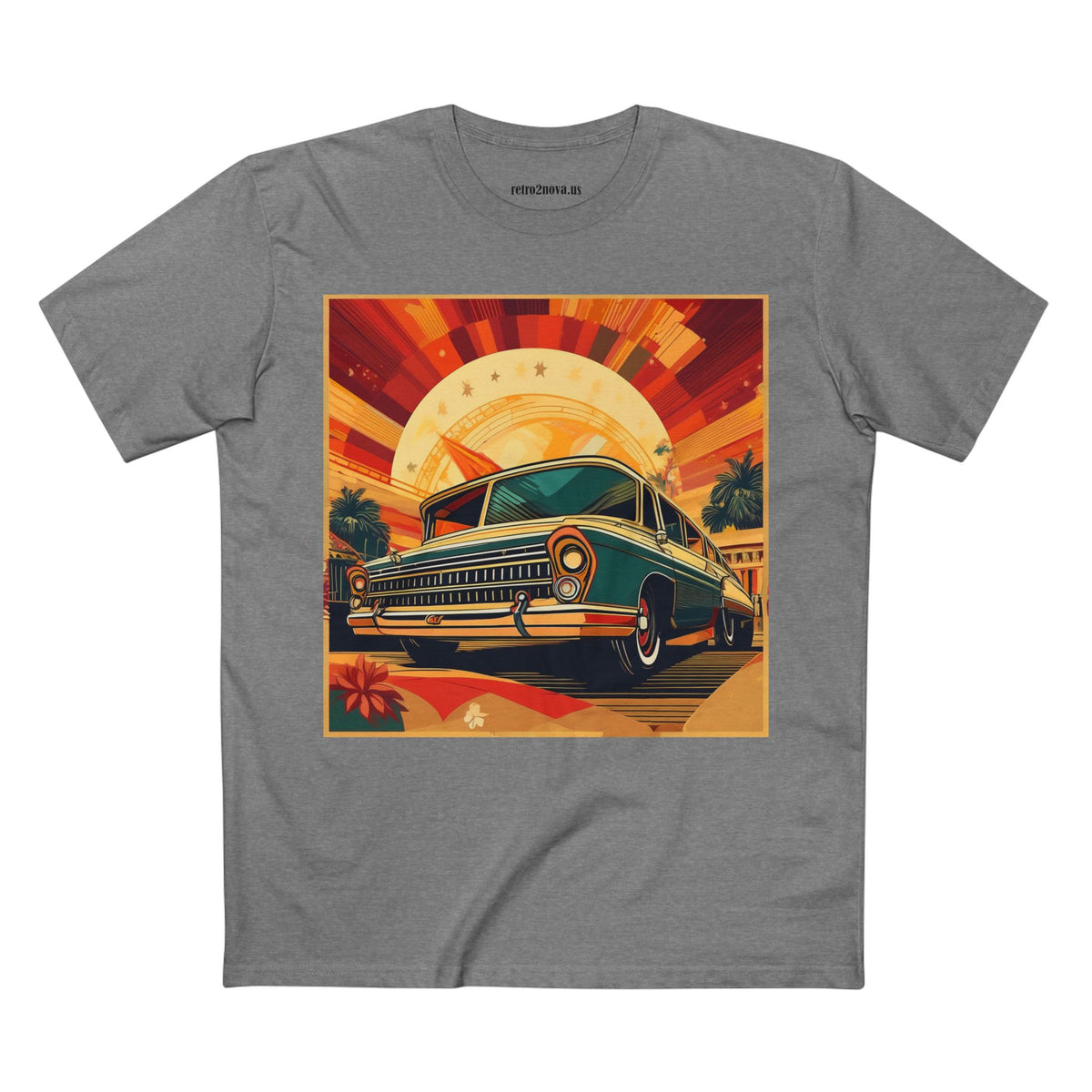 Retro Car Vintage Graphic Tee Staple Unisex 100 Cotton Tee Shirt - RC-17