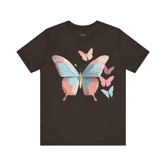 Butterfly Graphic Unisex Cotton Bella+Canvas Tee with Art Design n93
