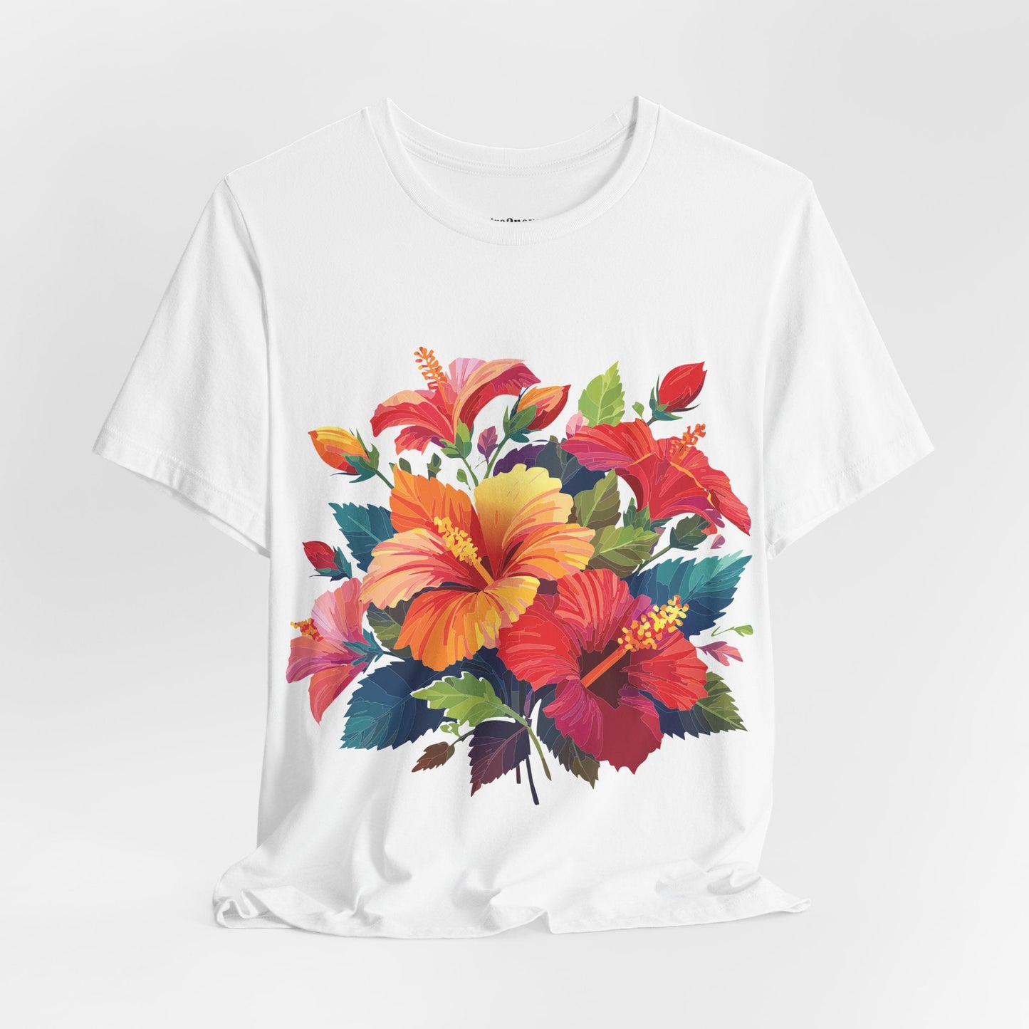Retro2Nova Floral Shirt Unisex Jersey Short Sleeve Tee From Flowers Collection Bold Vibrant Design