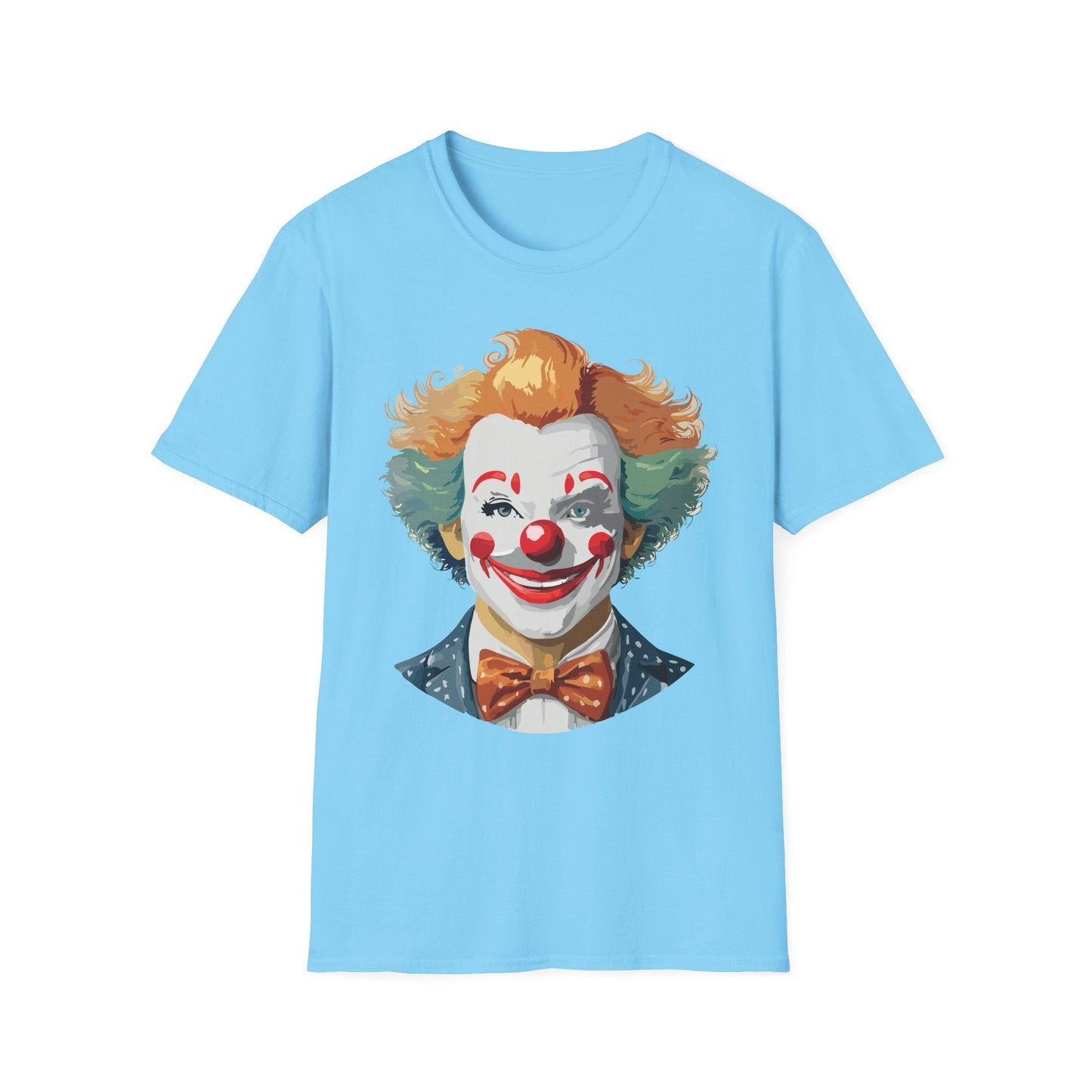 Unisex Short Sleeve Softstyle Clown T Shirt With Funny Man Circus Theme Tee Gildan 64000