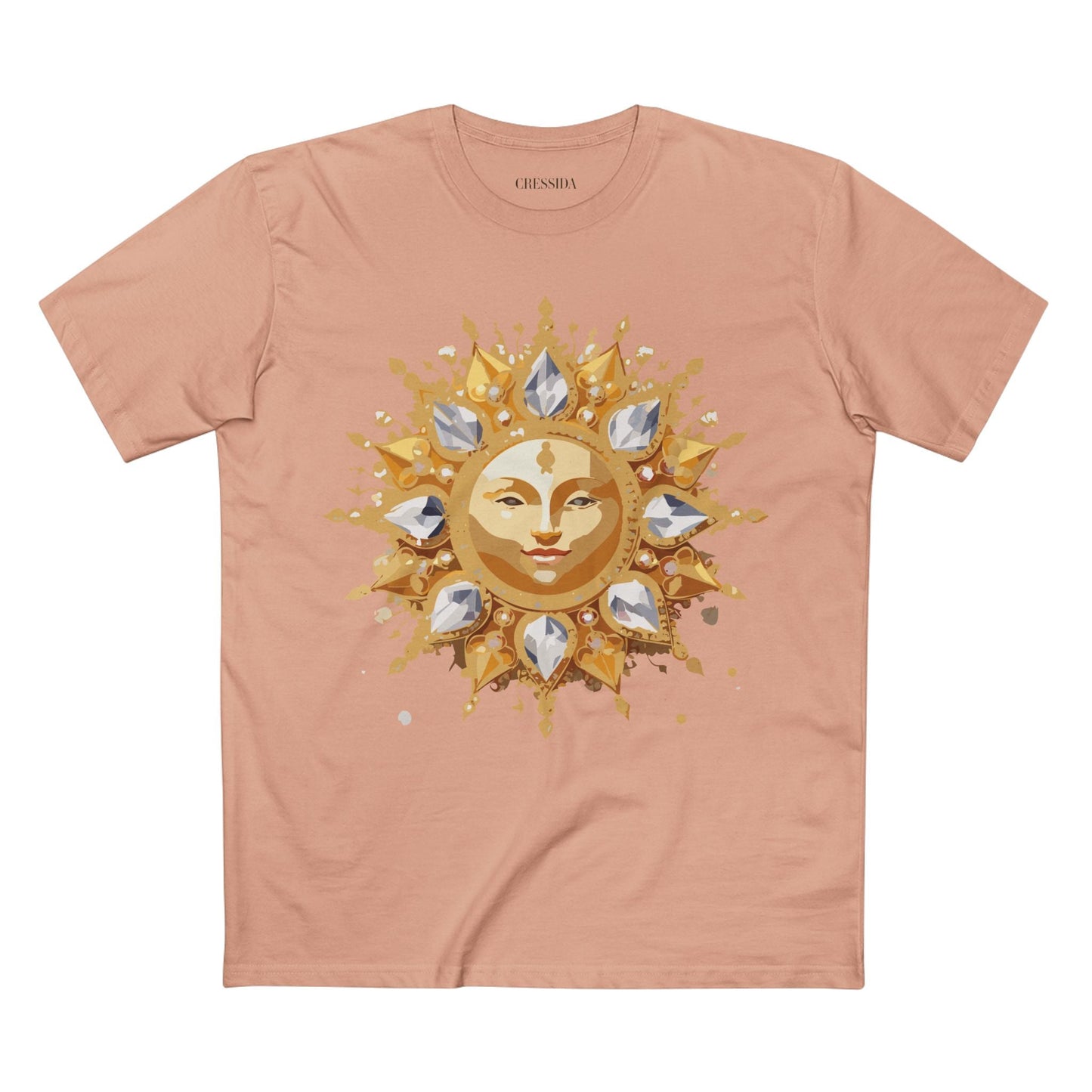 Gold Sun Graphic Unisex 100 Cotton T-Shirt with Golden Art Design 4