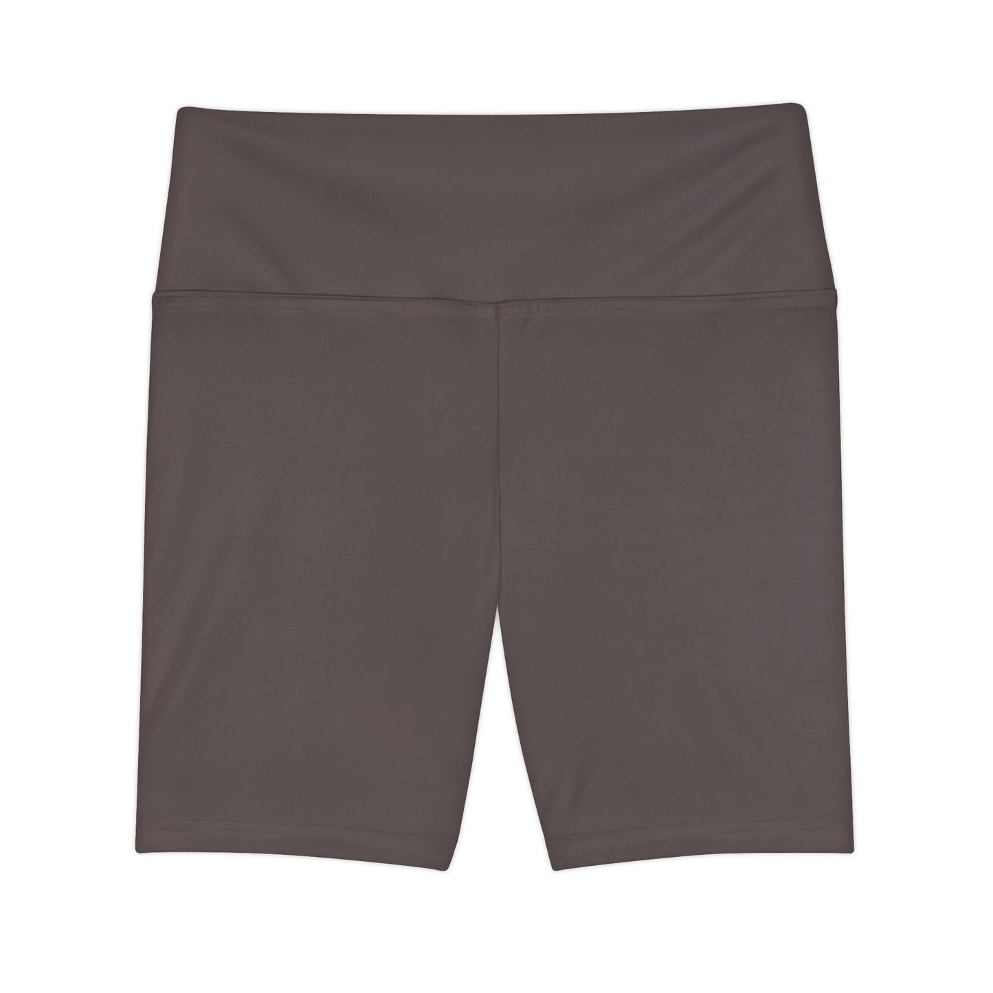 Taupe Grey Women's Workout Shorts — Solid High-Waist Biker Shorts for Exercise & Everyday Wear