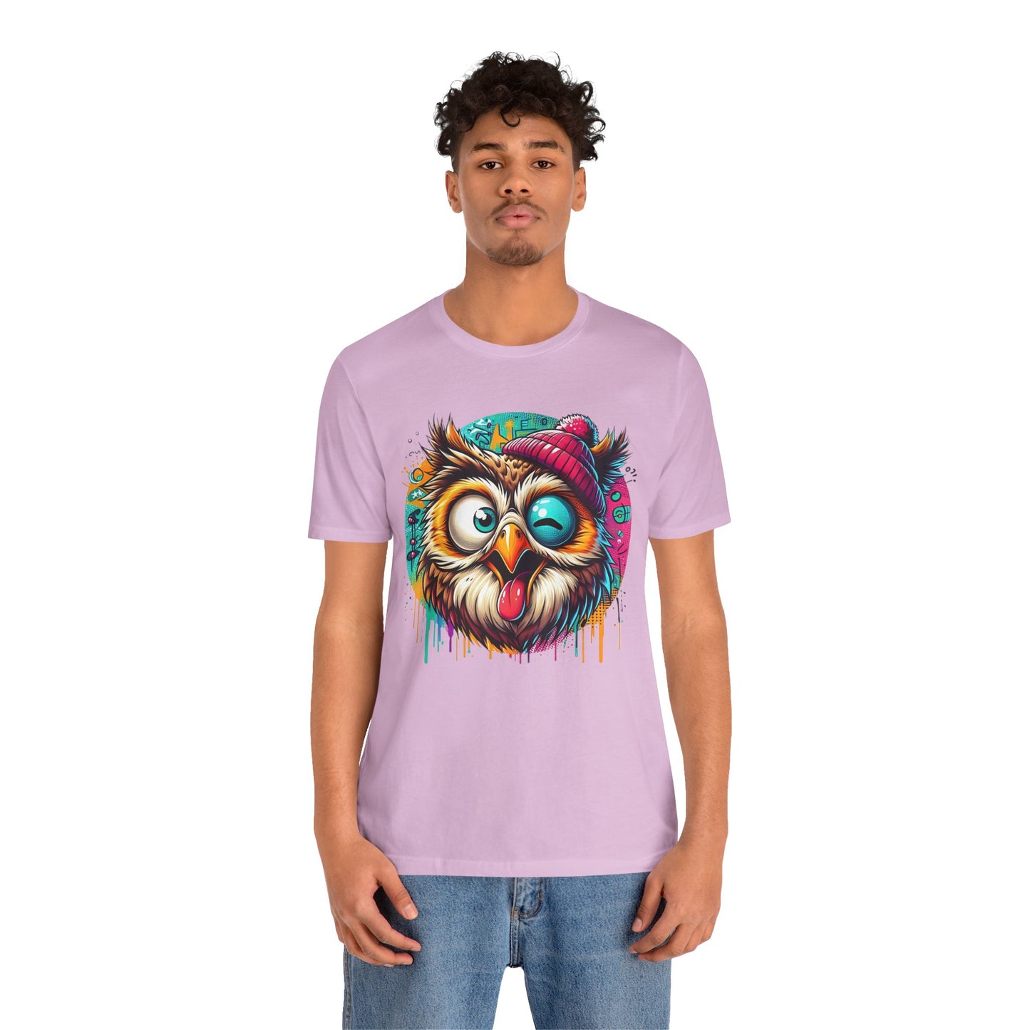 Colorful Owl Graphic Tee, Fun Owl Shirt, Funny Bird Shirt, Cute Cartoon Tees, Animal T-Shirt, Animal Tees, Art Design T-Shirt