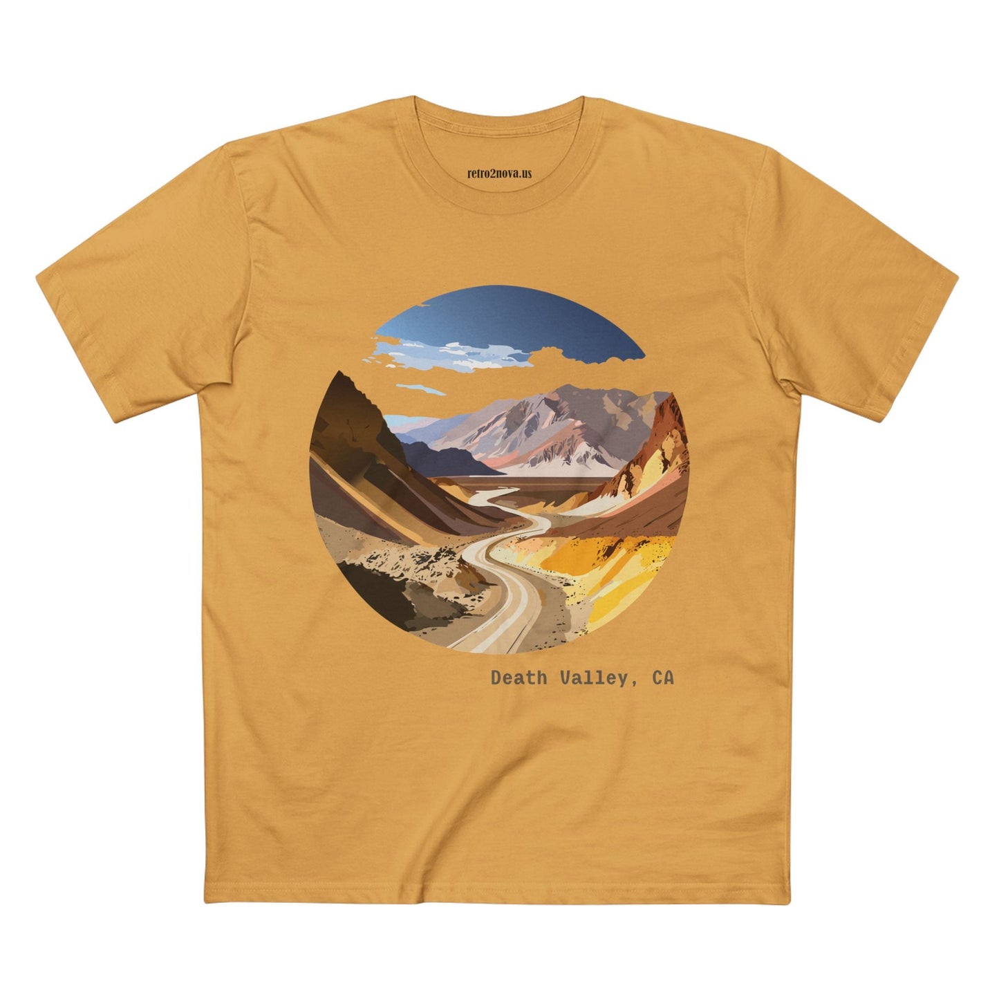 Travel Shirt Unisex Death Valley Tee With Original Art Design By Retro2Nova Premium Cotton Staple