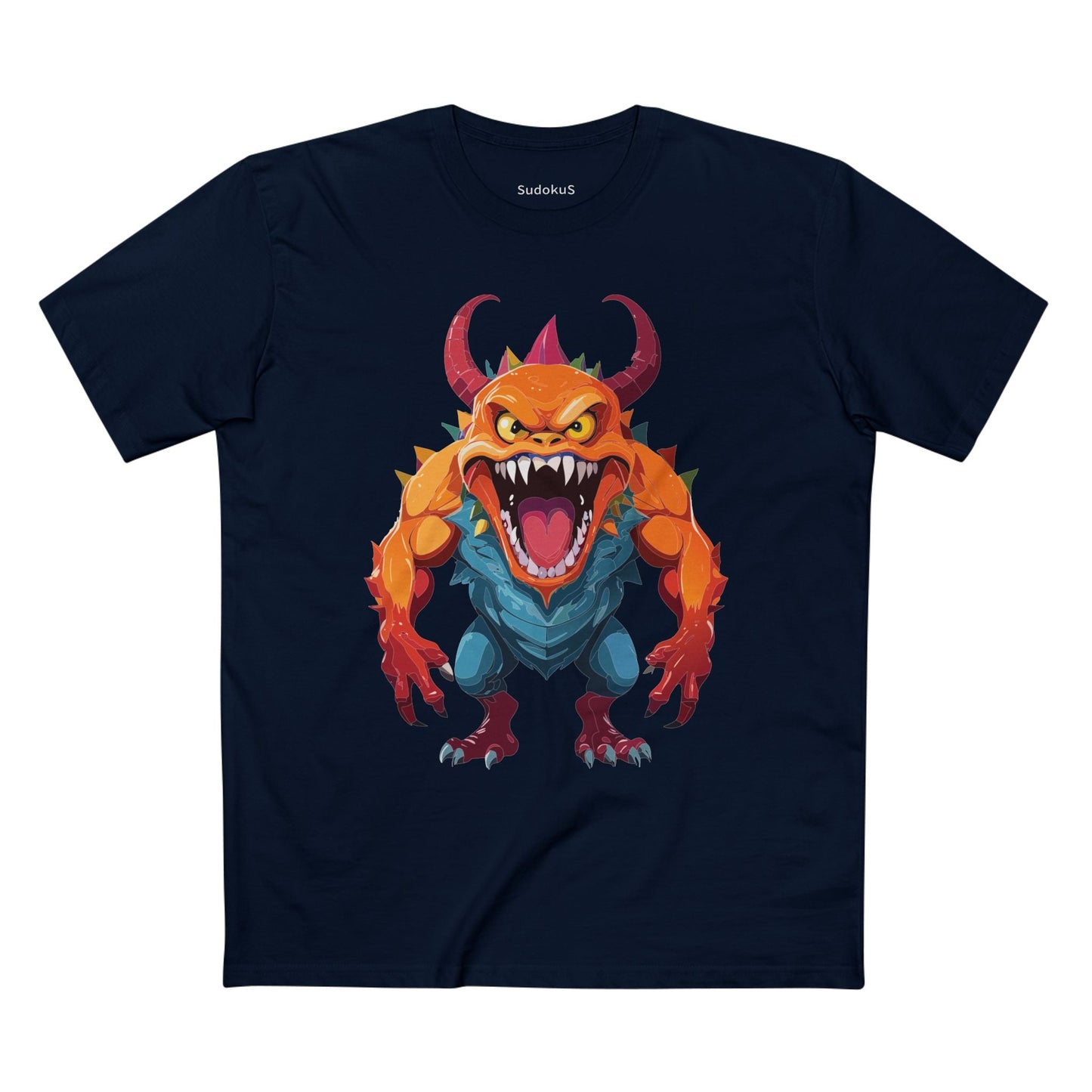 Cartoon Monsters Graphic Unisex 100 Cotton Staple Tee 25