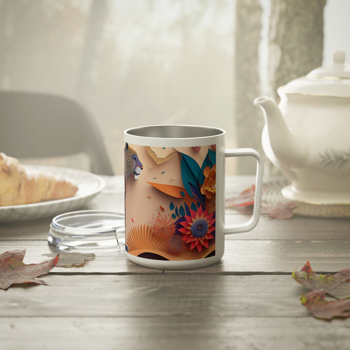 37 Art Design Insulated Coffee Mug Clear Lid 10oz Insulated Coffee Mug 10oz