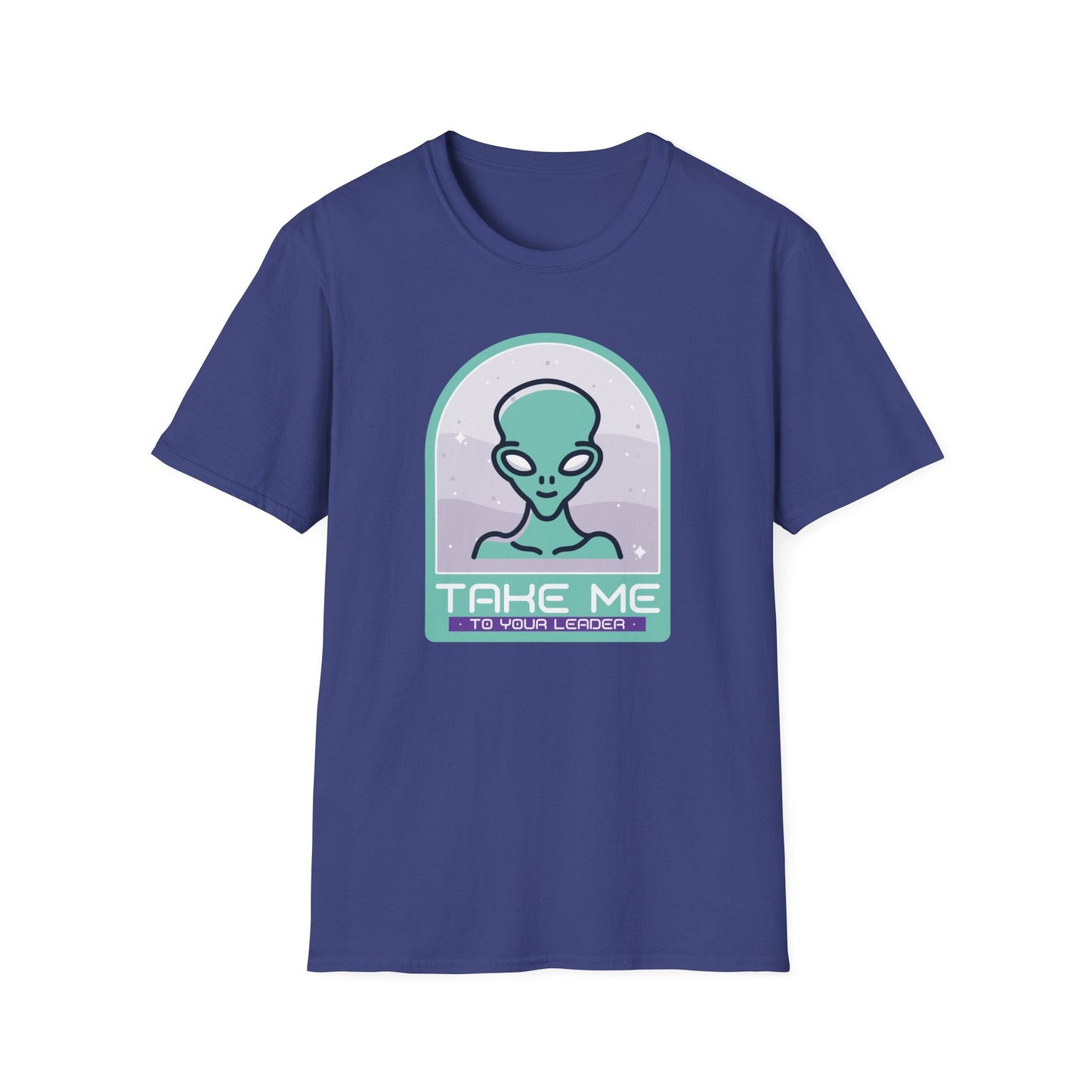 Alien Graphic TShirt  Take Me to Your Leader Retro Space Tee