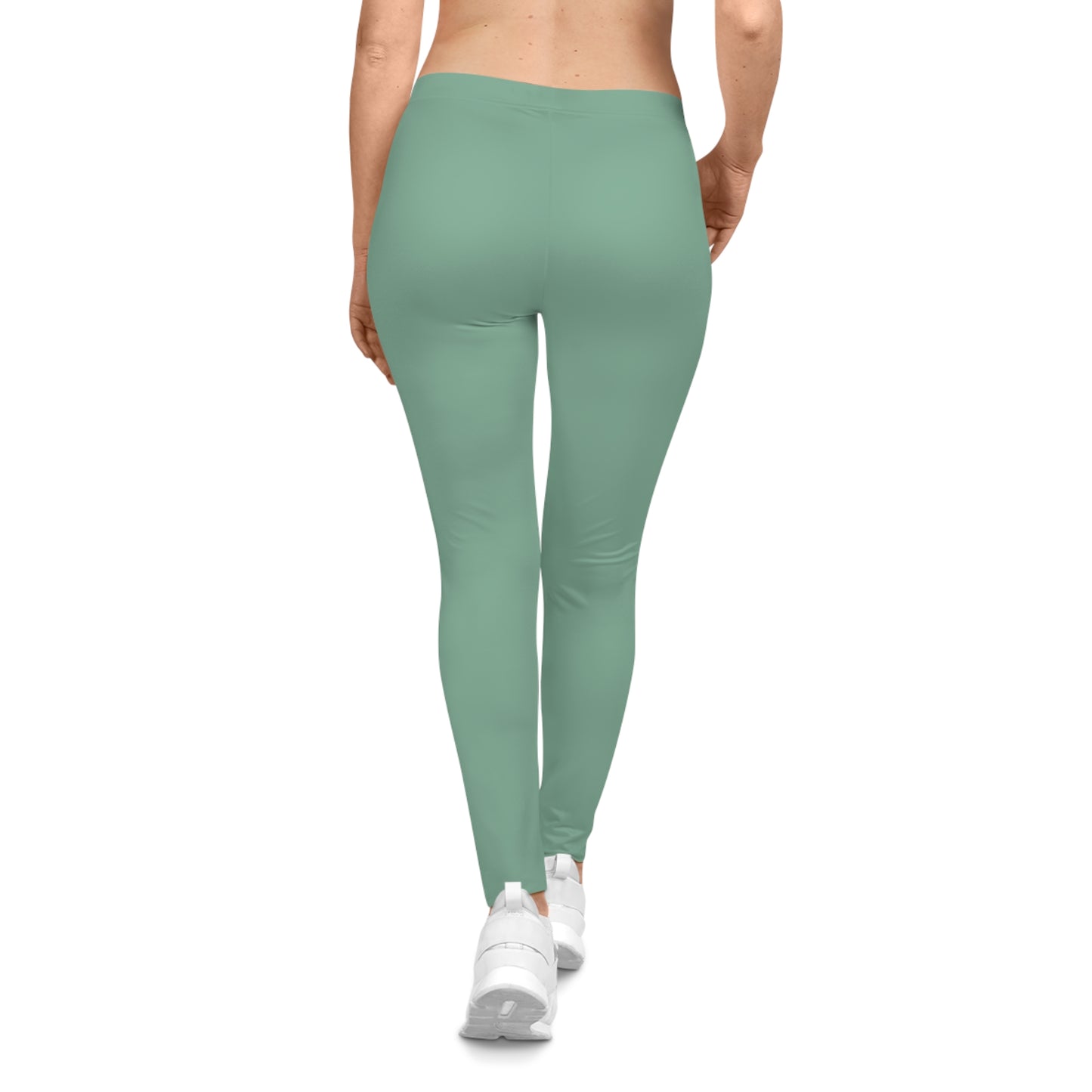 Muted Teal Color Women's Poly-Span Casual Leggings XS-2XL