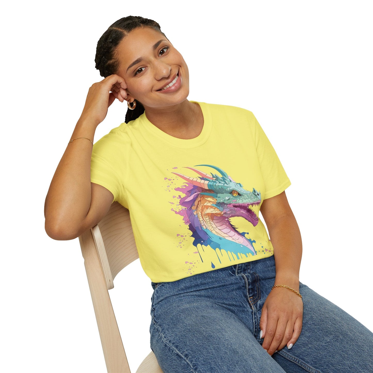 Dragon Graphic T Shirt Unisex Animal Shirt Cotton Softstyle Tee For Everyday Comfort