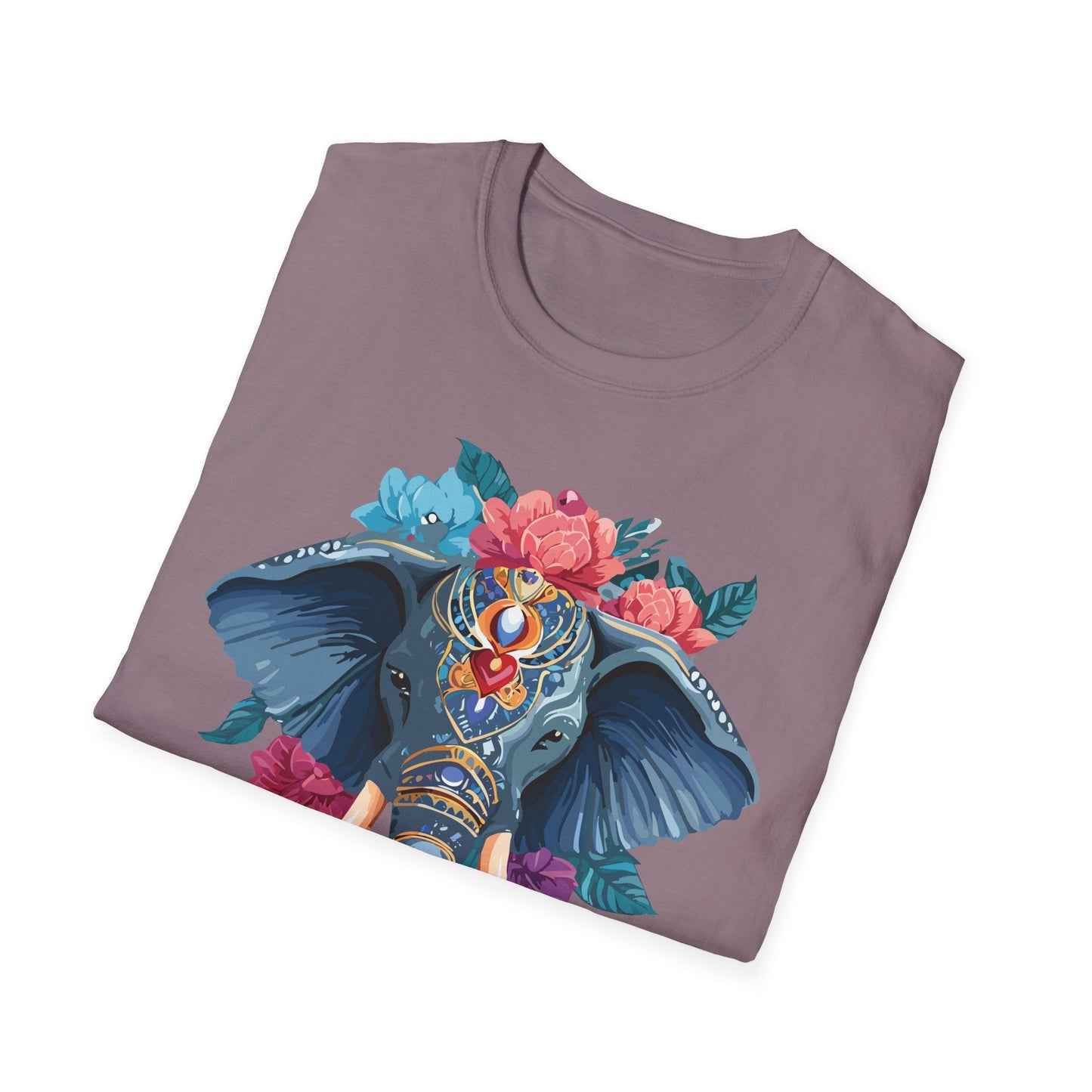 Elephant T Shirt Unisex Softstyle Tee Gildan 64000 100 Percent Ring Spun Cotton Fabric