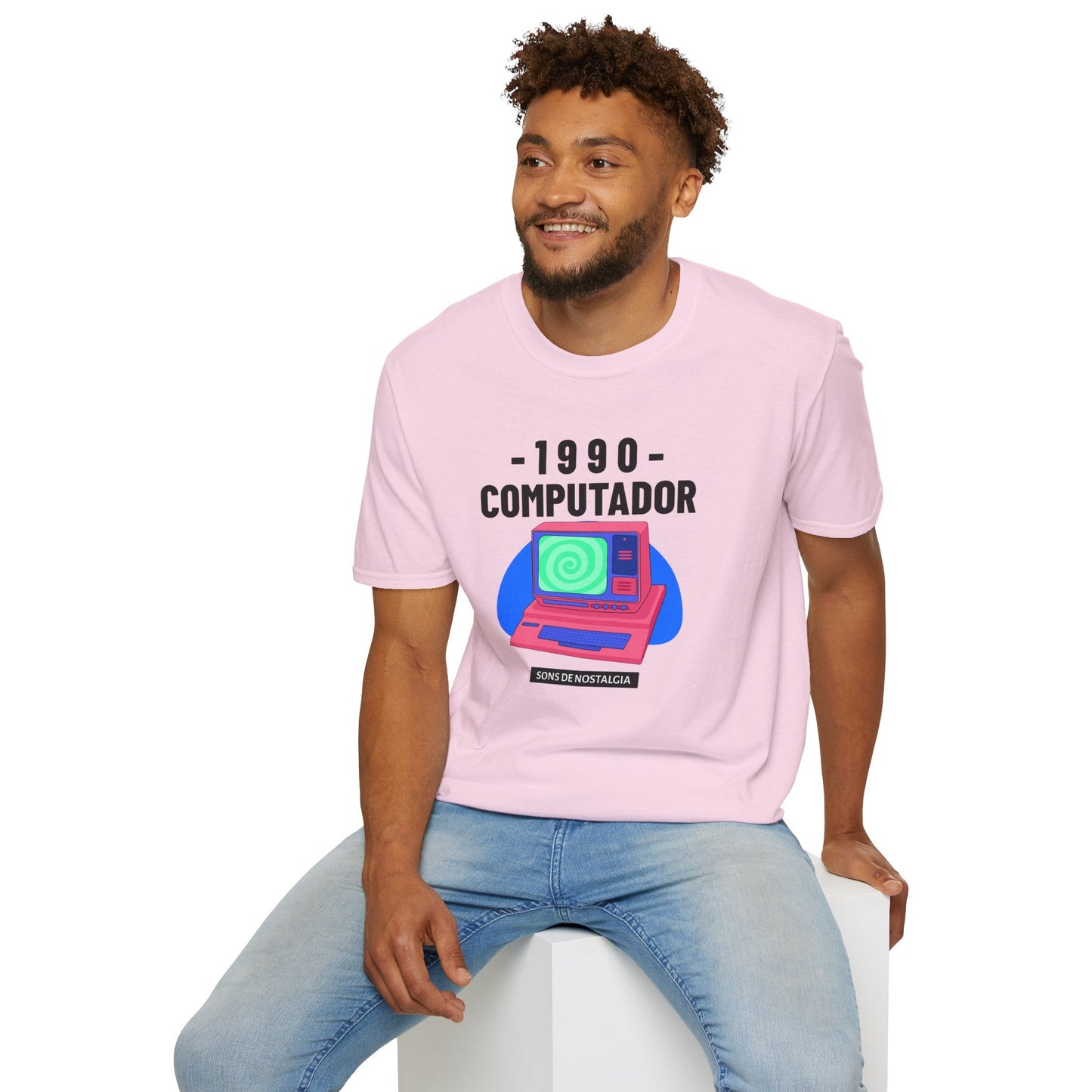 1990 Computador Retro T-Shirt Unisex Cotton Vintage Computer Graphic Tee