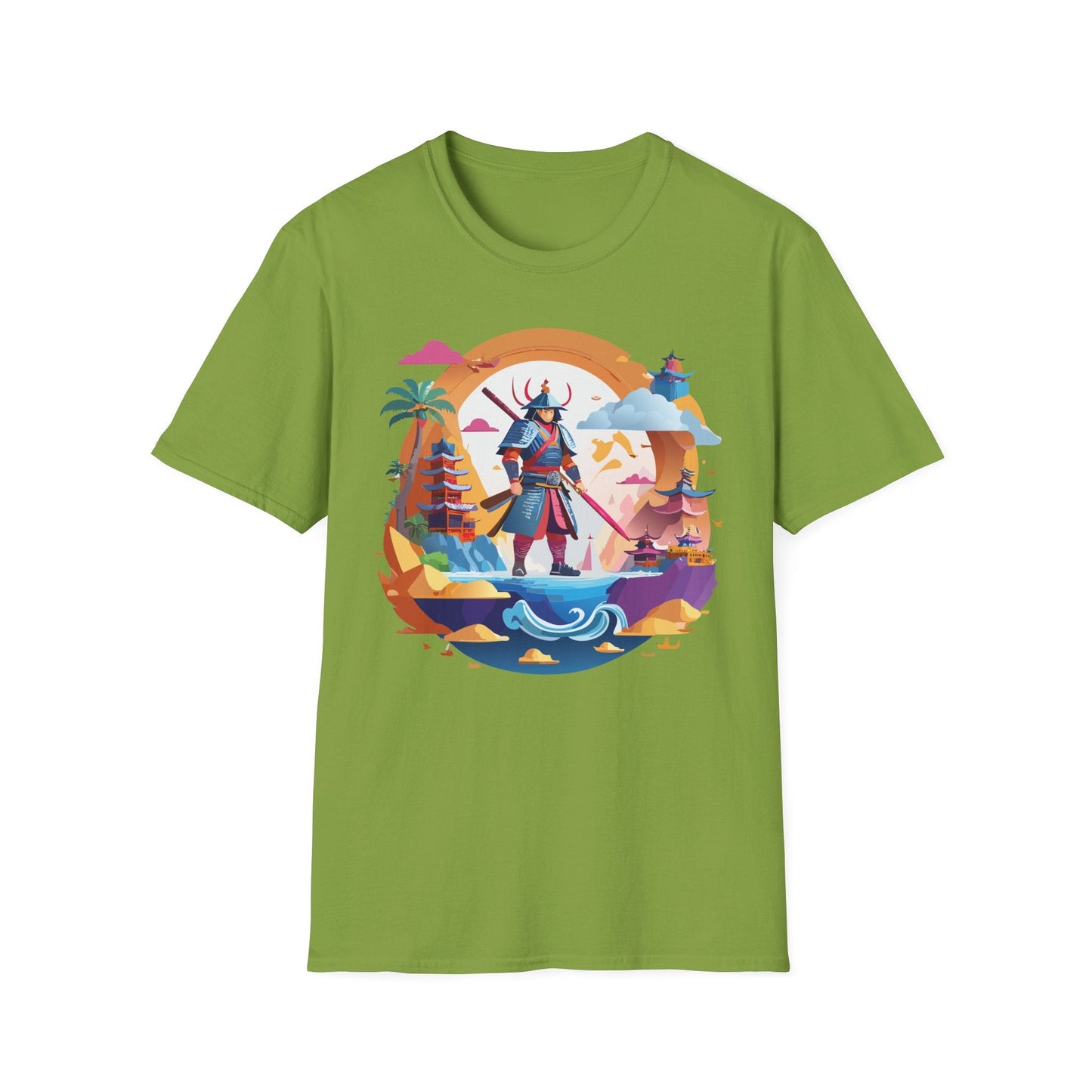 Samurai T Shirt Unisex Gildan Softstyle 64000 100 Percent Ring Spun Cotton Lightweight Tee