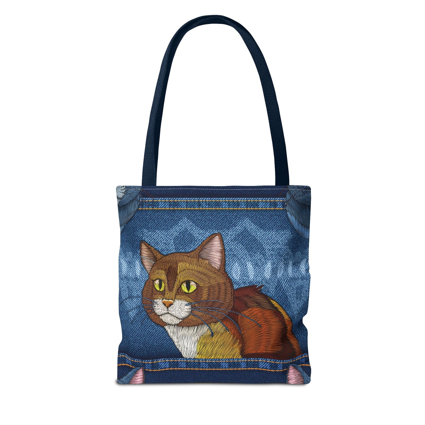 Denim Fabric Imitation Print Unisex Canvas Bag Poly Spun 3 Sizes Tote Bag 190-5