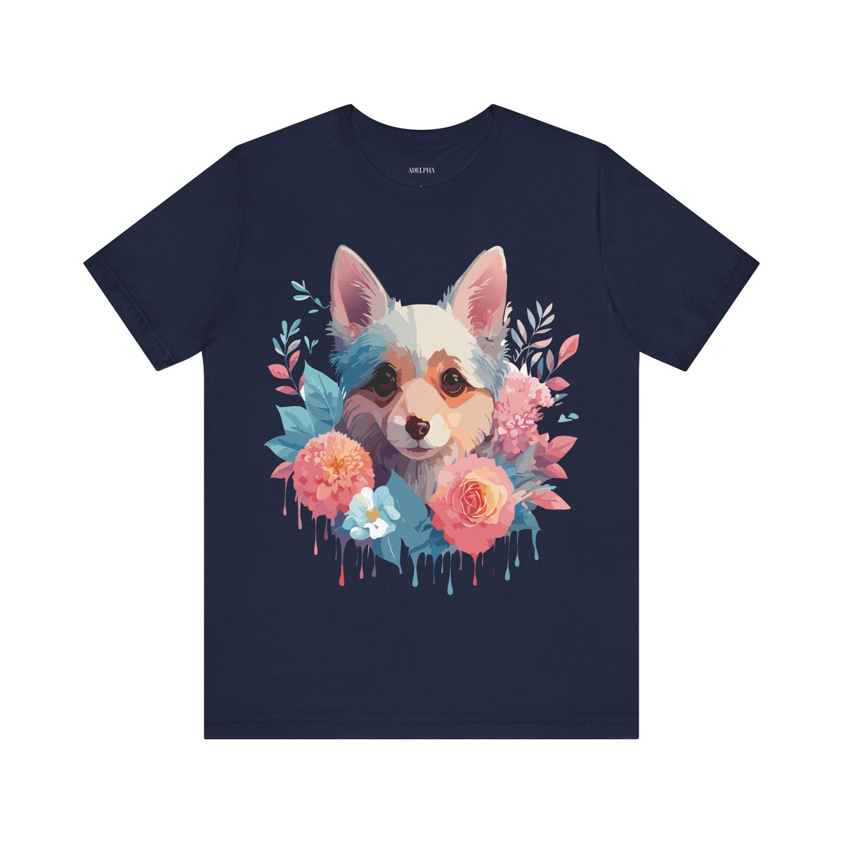 Dog Graphic Unisex Cotton Bella+Canvas Tee with Art Animal Design e120