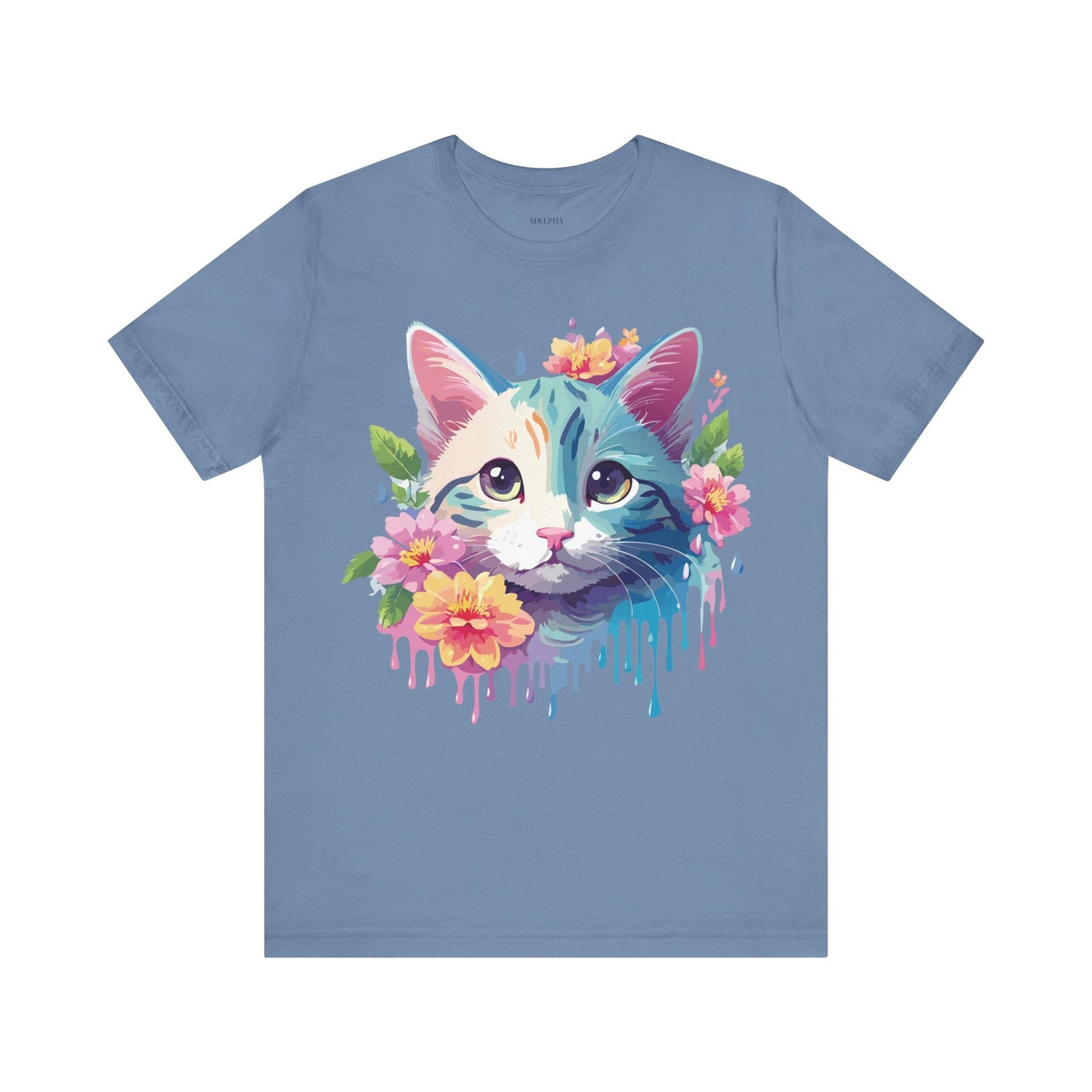 Cat Graphic Tee Unisex Shirt Adelpha Vintage Inspired Short Sleeve