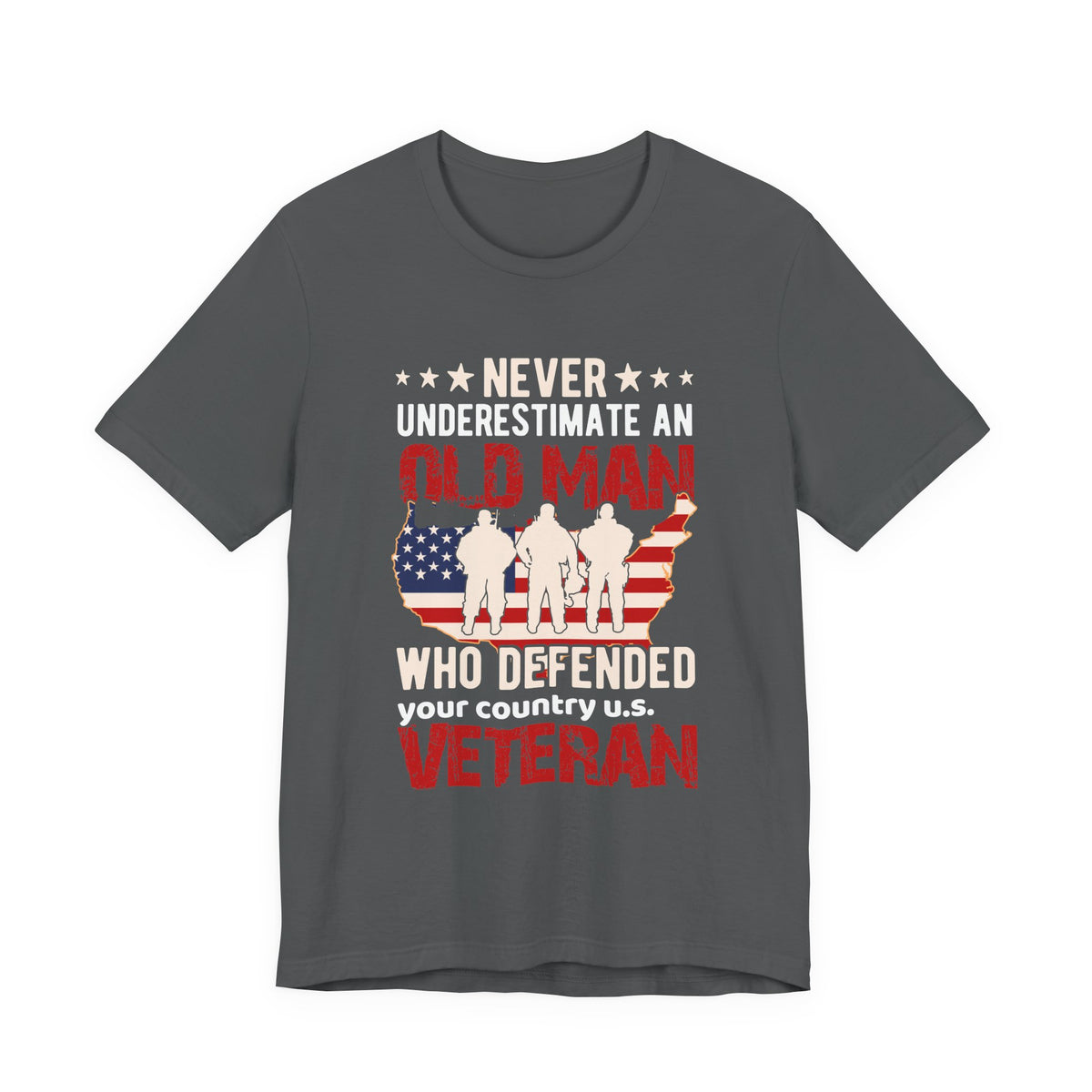 Old Man Who Defended Your Country U.S. Veteran T-Shirt American Flag Veteran Unisex Cotton Tee v7