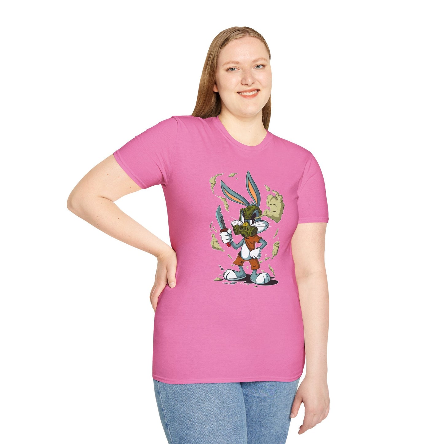 Bugs Bunny T Shirt Unisex Cartoon Graphic Tee Softstyle Gildan 64000 Short Sleeve