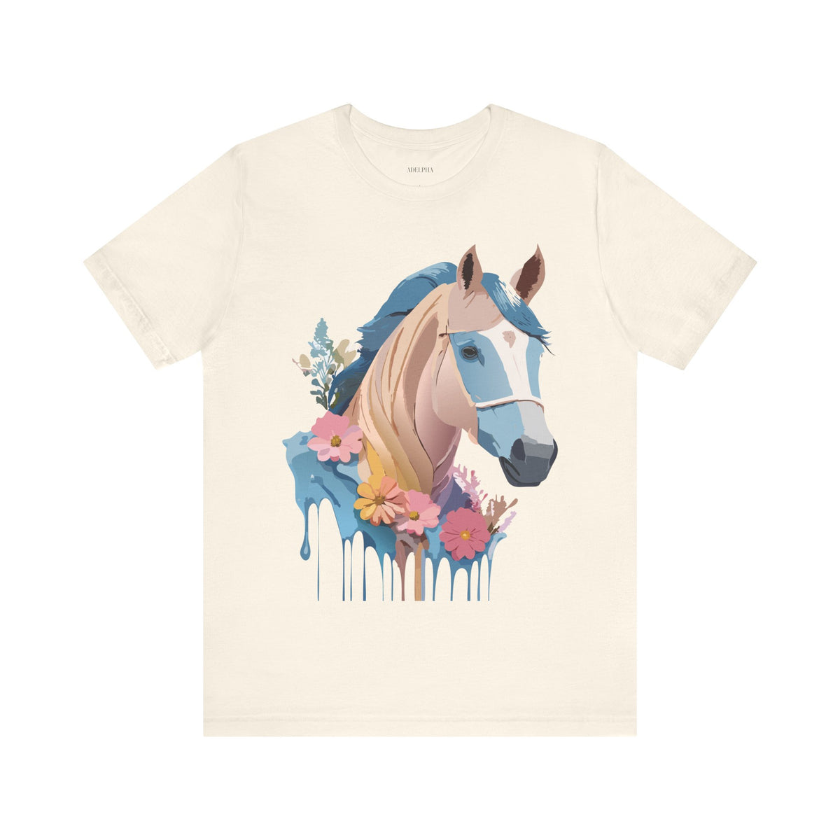 Horse Graphic Unisex Cotton Bella+Canvas Tee with Art Animal Design e308
