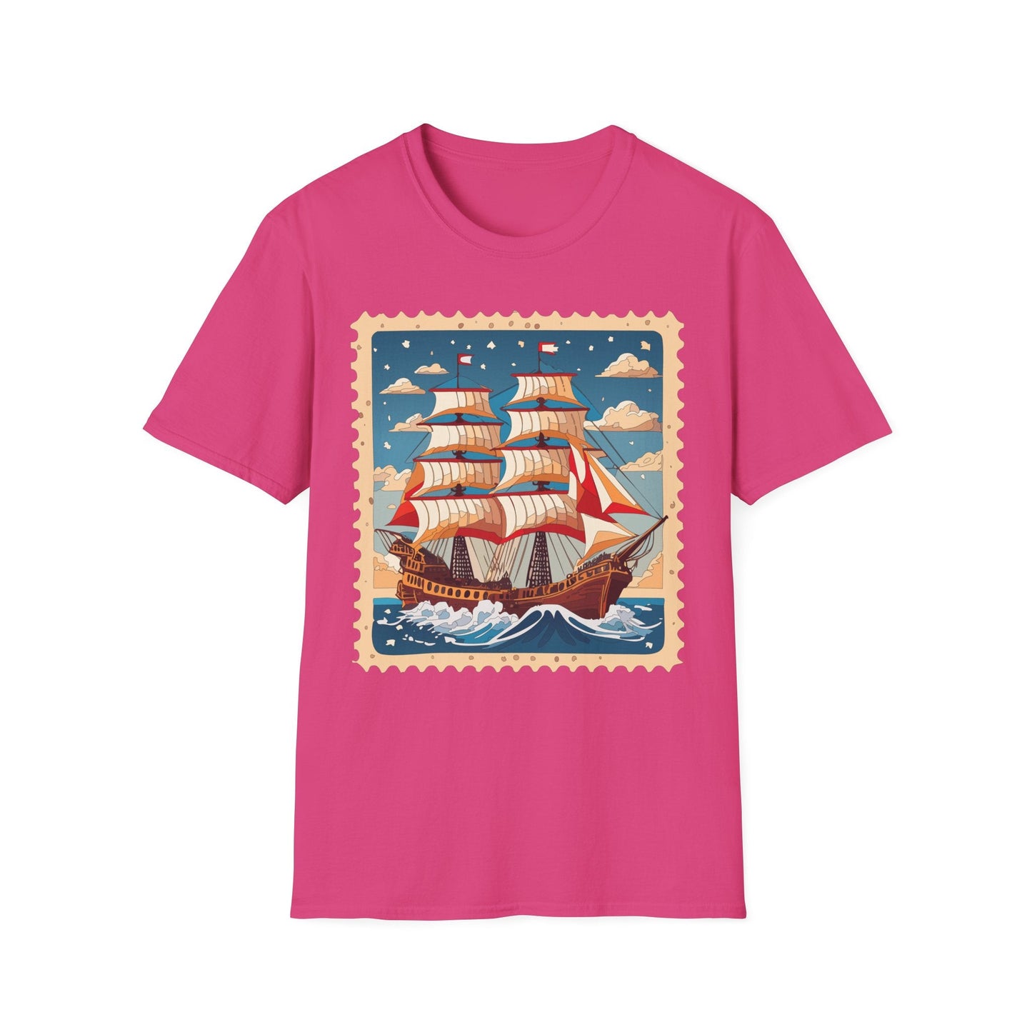 Ship T Shirt Unisex Frigate Vessel Tee Gildan Softstyle 64000 100 Percent Ring Spun Cotton