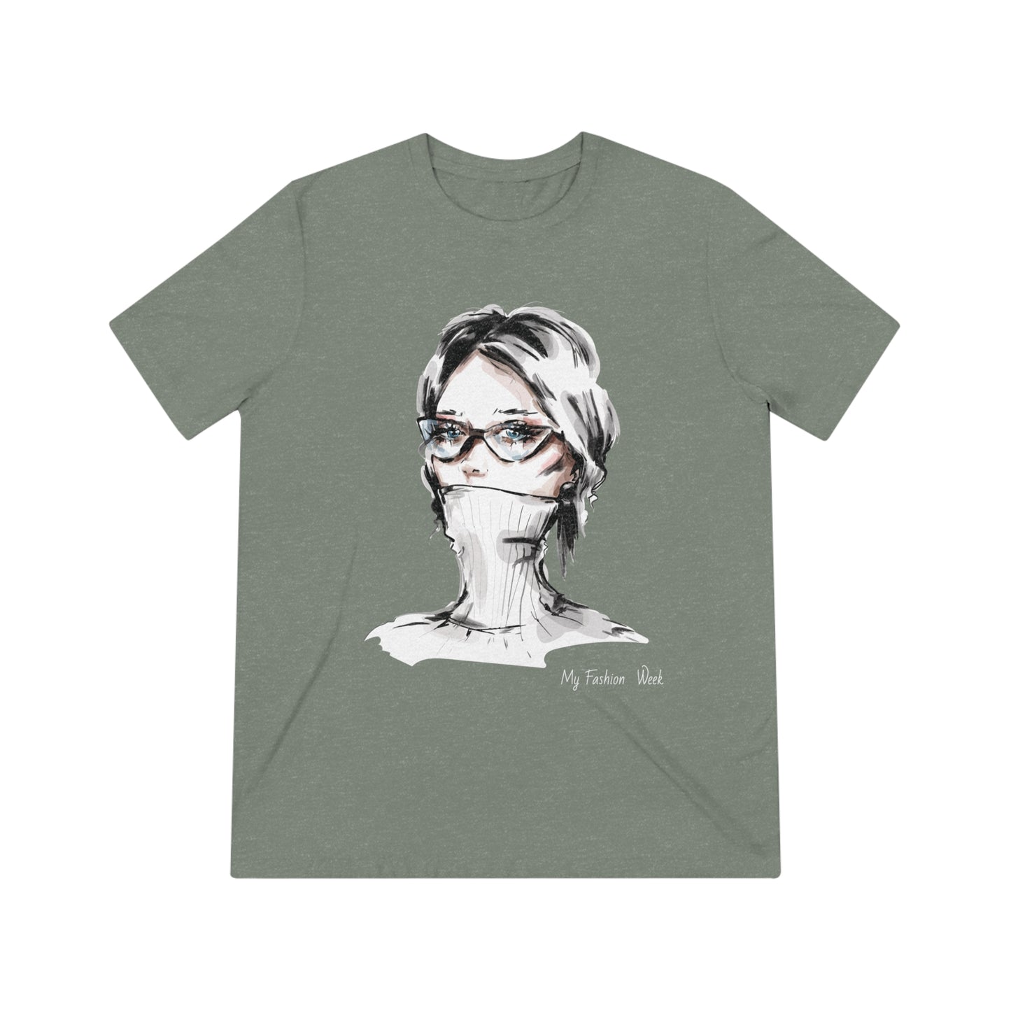 T-shirt tri-mélange avec motif artistique