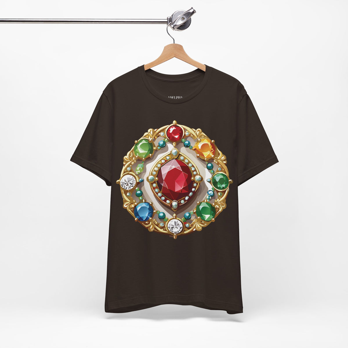Jewelry Graphic Unisex Cotton Bella+Canvas Tee with Gemstones Art Design m47